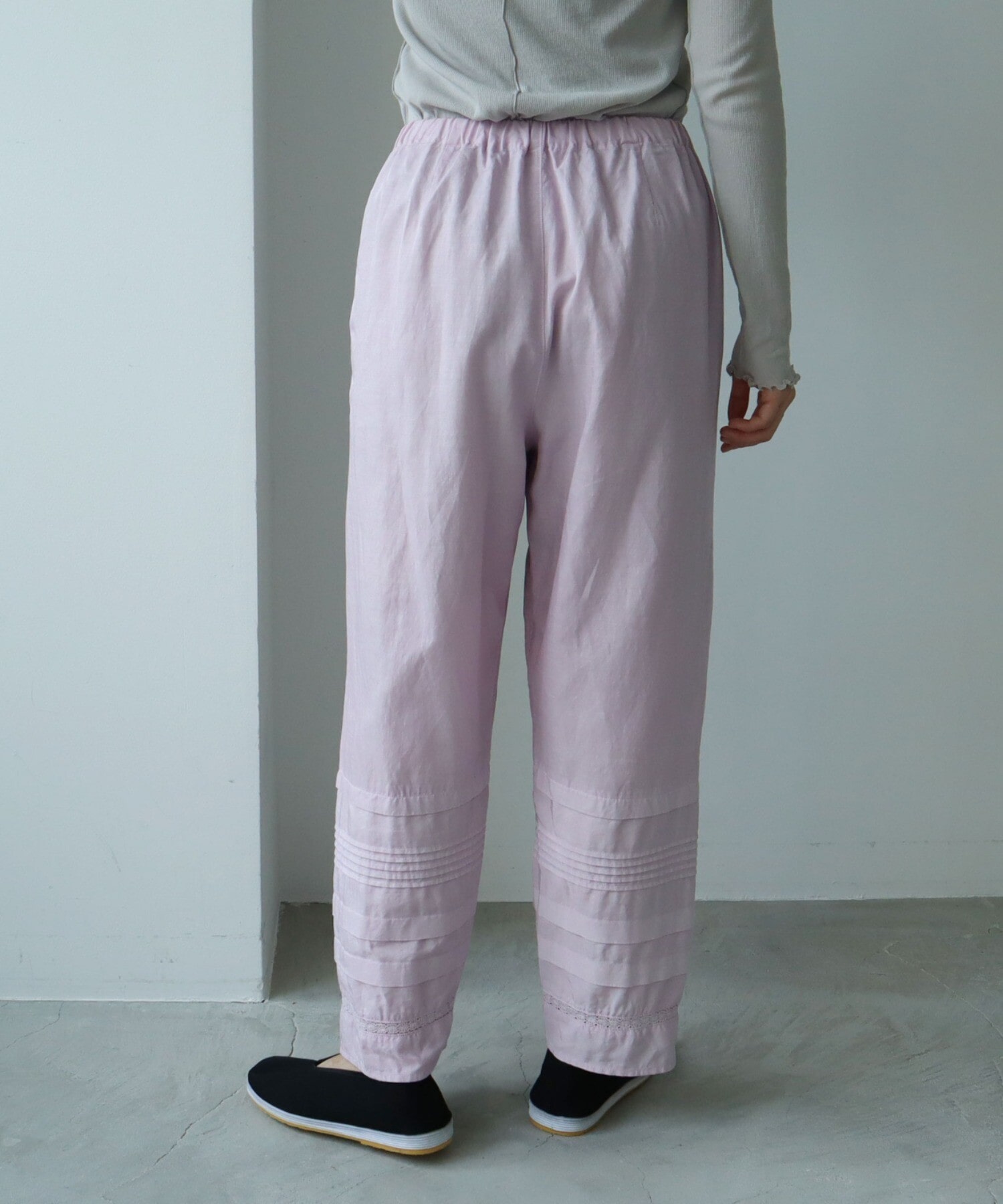 AMBIDEX Store ○Cotton Cupra ルナファ Product Dye tuck Petti pants 