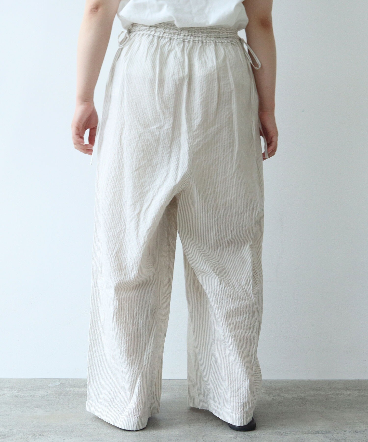 美品　ann吉　ゆったりコーデュロイサルエルパンツ　センソユニコ AMBIDEX Store △○stripe drawstrings パンツ(F クロ): yuni