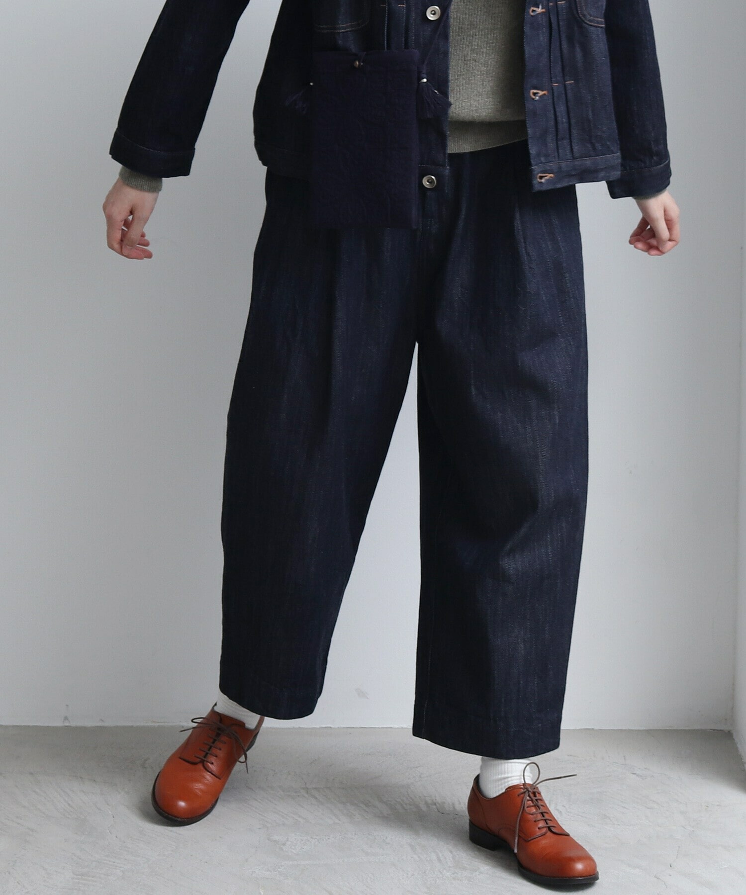 AMBIDEX Store △cotton denim back gom パンツ(S コン): yuni