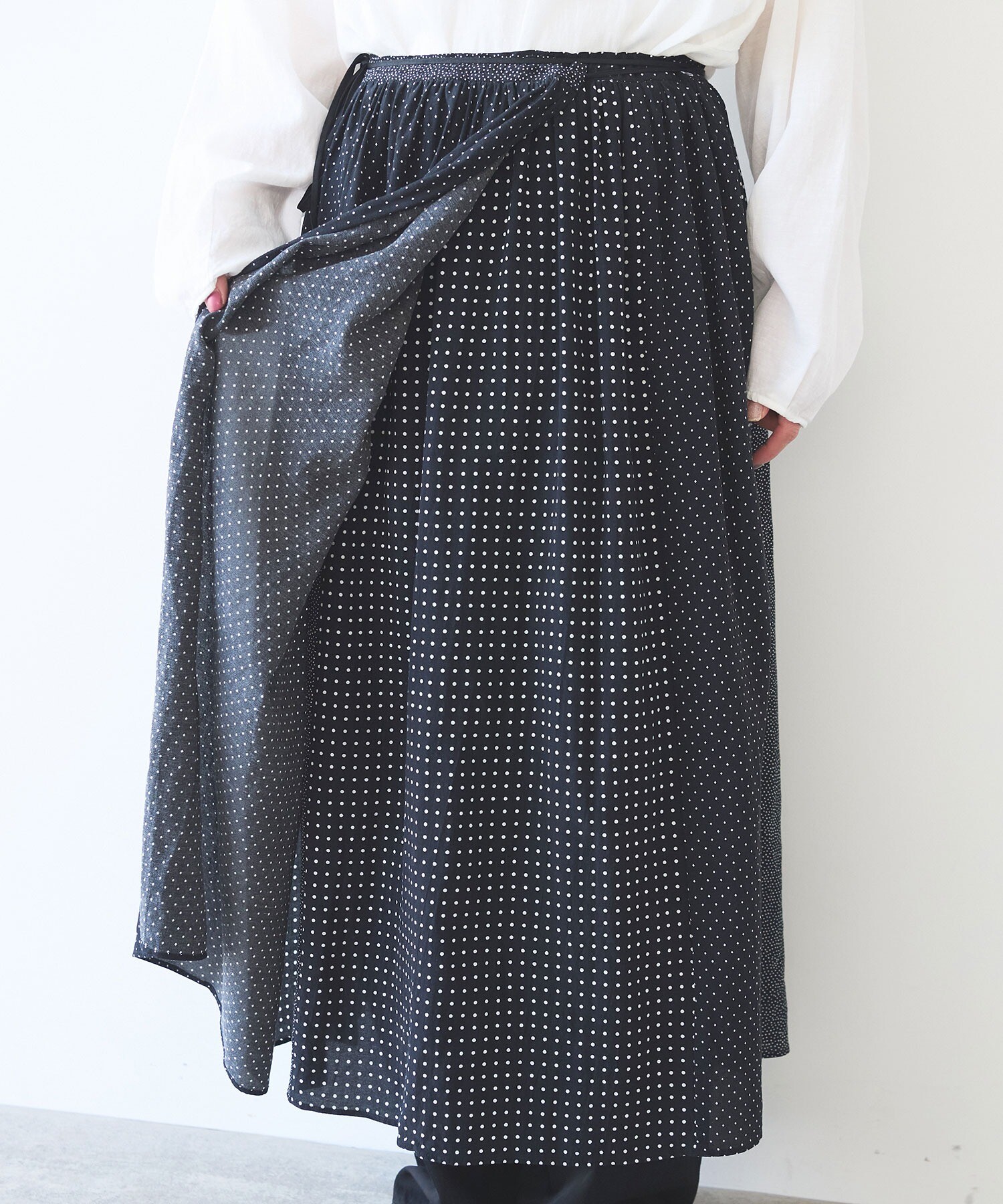AMBIDEX Store ○○dot print wrap スカート (F マルチドット): yuni