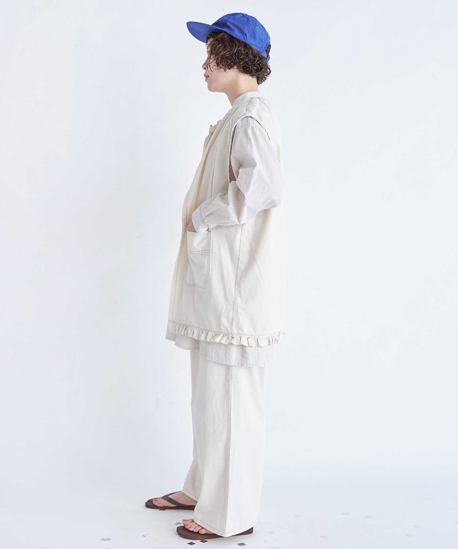 AMBIDEX Store ○8ozDENIM SMOCK ベスト(F INDIGO): FLAT-cic-HATENA