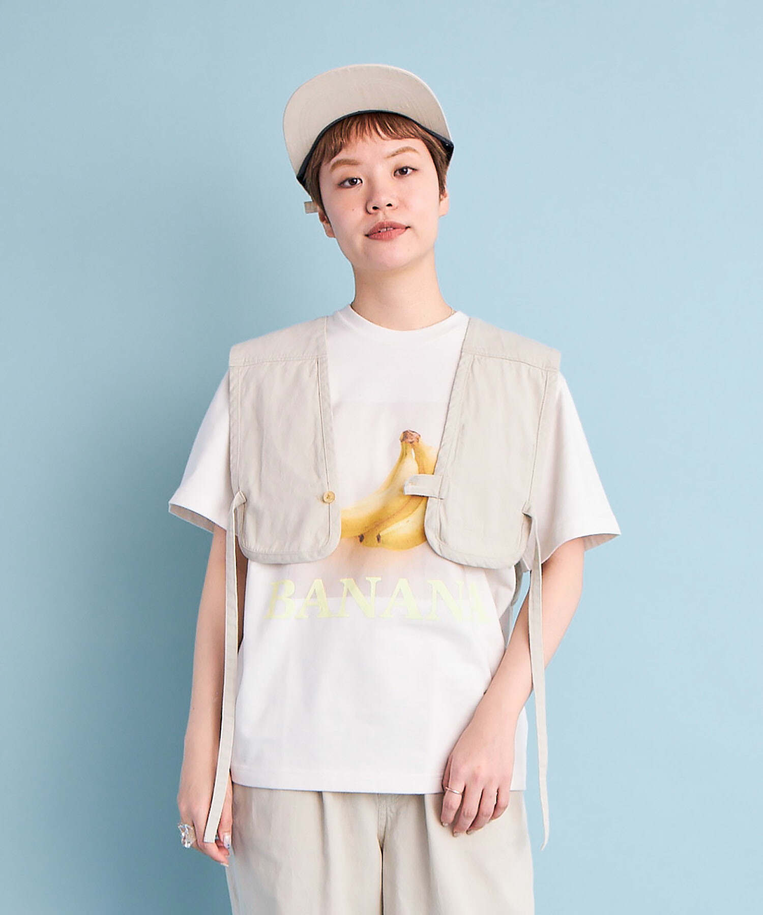 AMBIDEX Store 強撚TWILL COTTON pocket BIB ベスト(F BEIGE): buoybuoy
