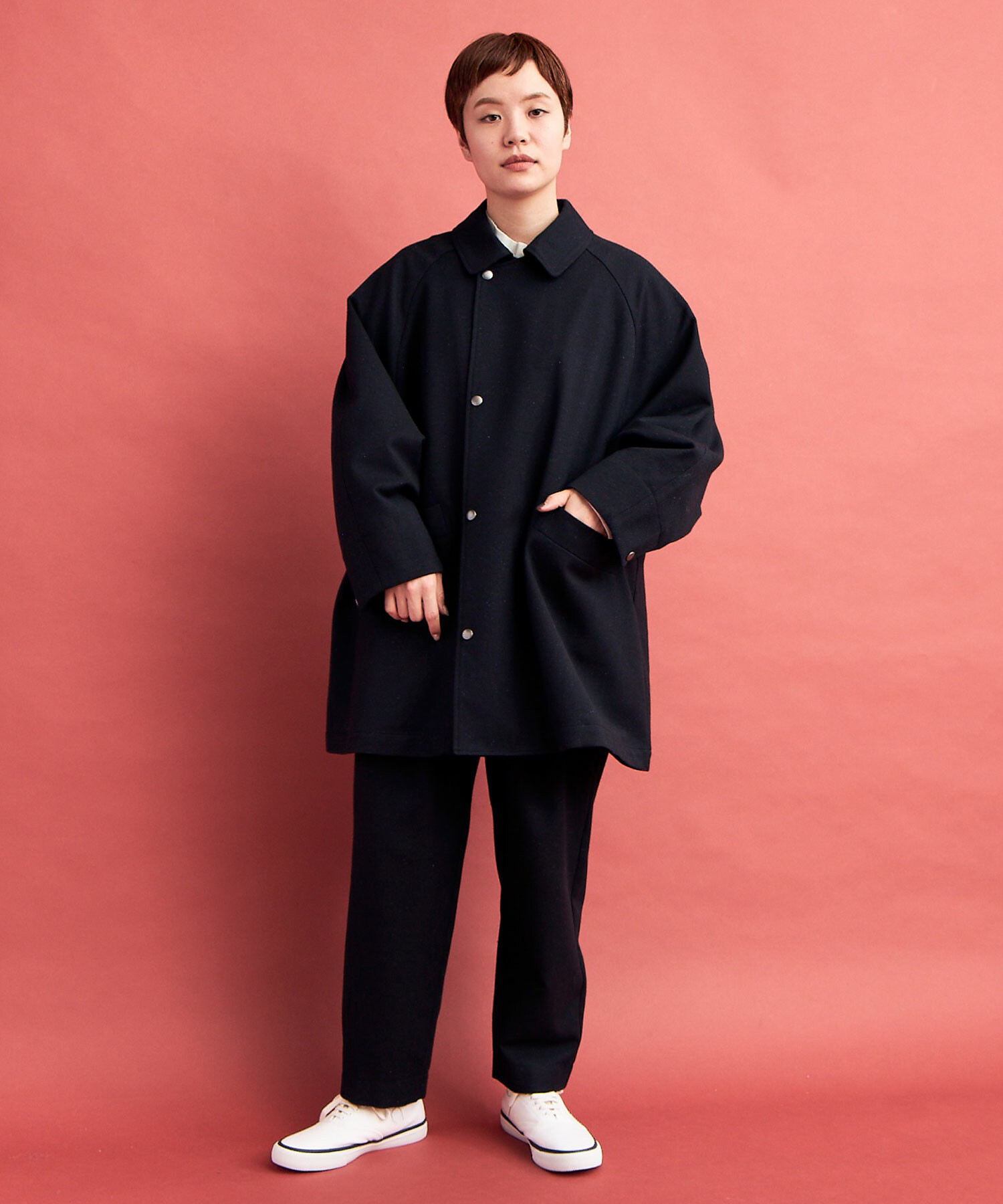 AMBIDEX Store 【予約販売】○POP TWEED DOLMAN コート(F NAVY