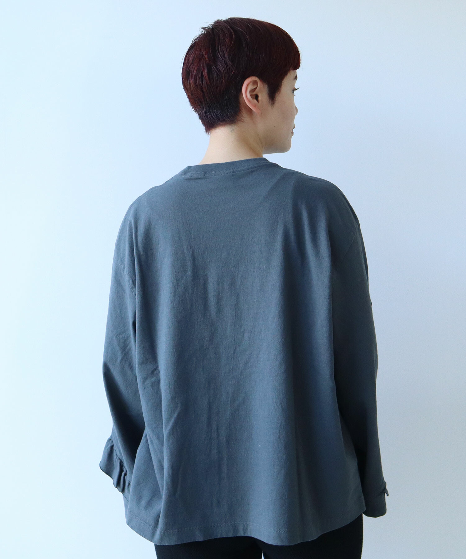 AMBIDEX Store ○18/-度詰天竺 製品染 FRILL プルオーバー(F OFF