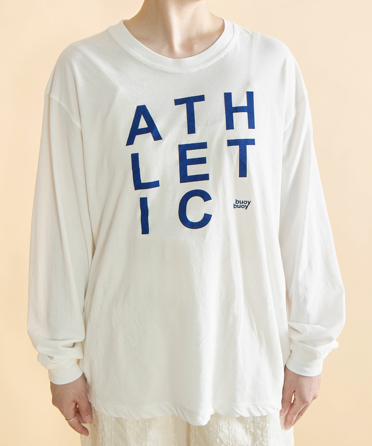 AMBIDEX Store ○GV天竺LOGO ATHLETIC T-シャツ(F OFF WHITE): FLAT 