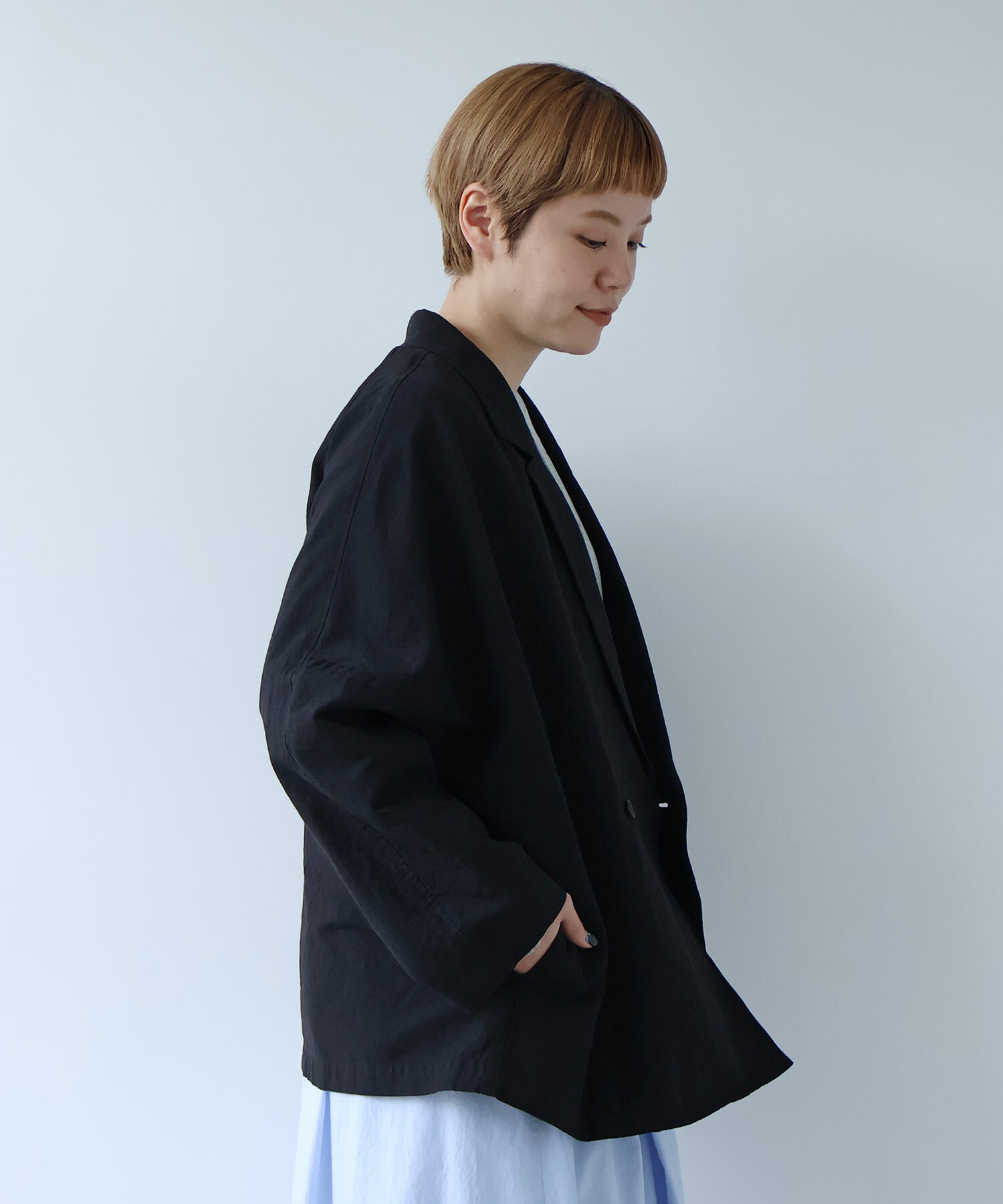 AMBIDEX Store リネン/コットン クロスワッシャー W ジャケット(F