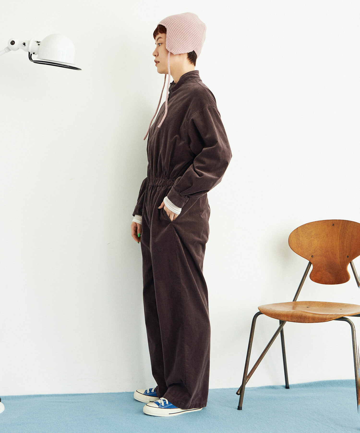 AMBIDEX Store ○スラブ別珍 製品染 ジャンプスーツ(F COFFEE): buoybuoy