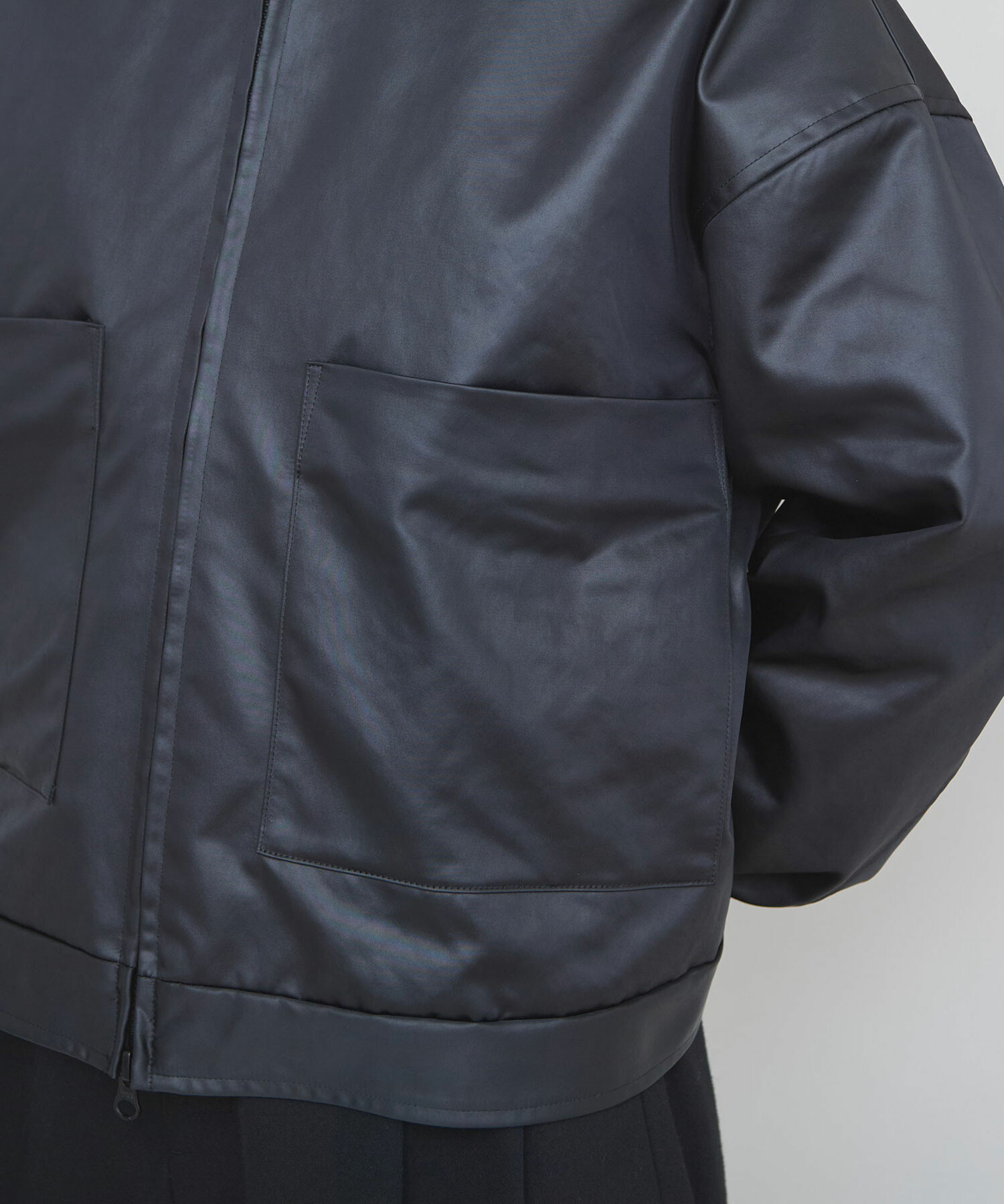 AMBIDEX Store フェイクレザージップ ブルゾン(F クロ): iki