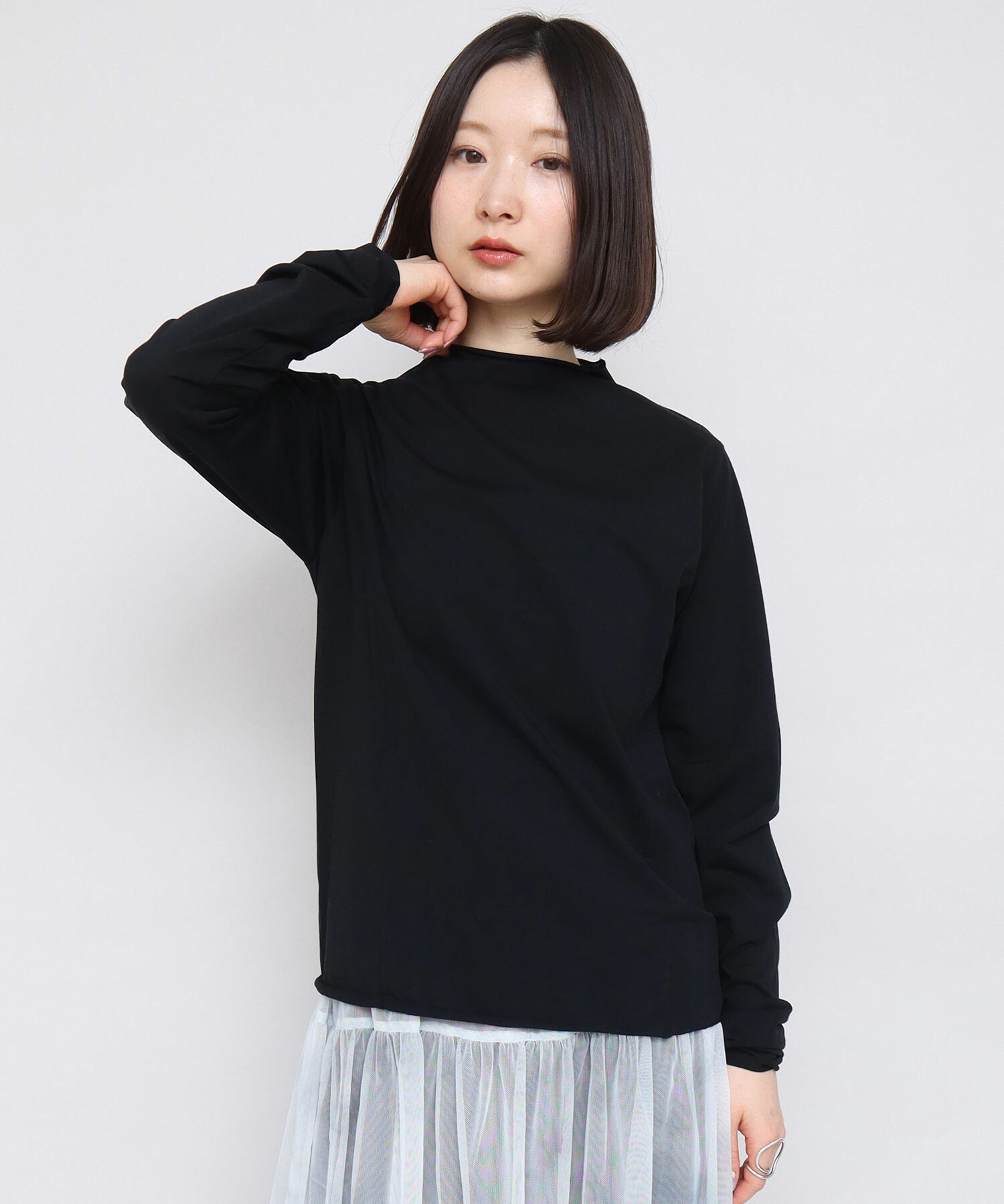 AMBIDEX Store 〇ナイロンコットン天竺 ハーフネックプル