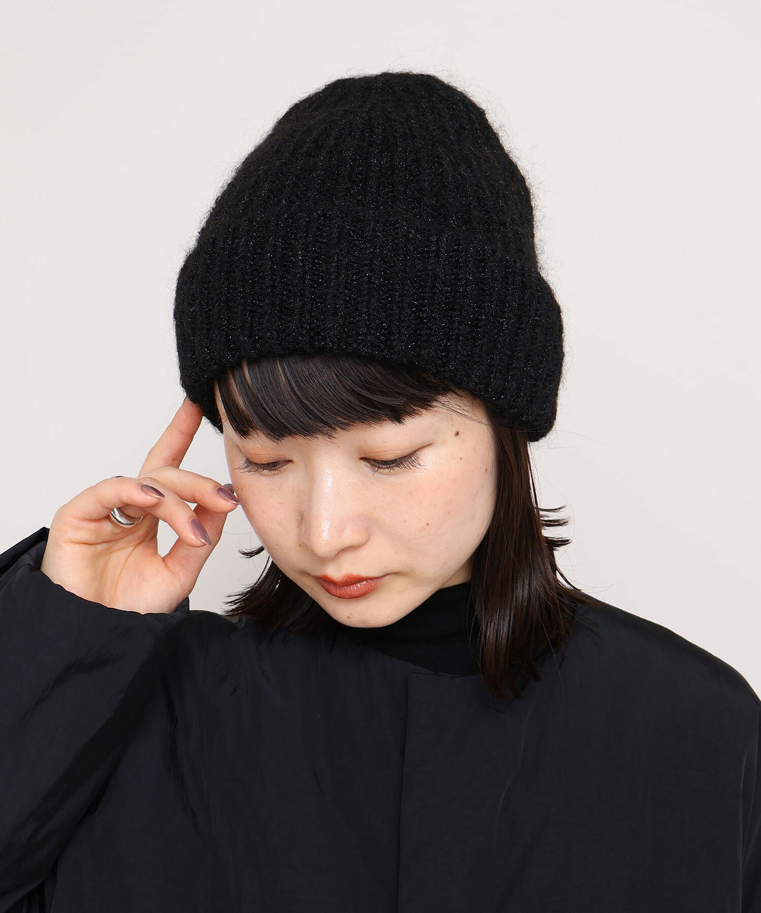 AMBIDEX Store ナイロンリリーヤーン モヘア ニット帽(F キナリ): iki