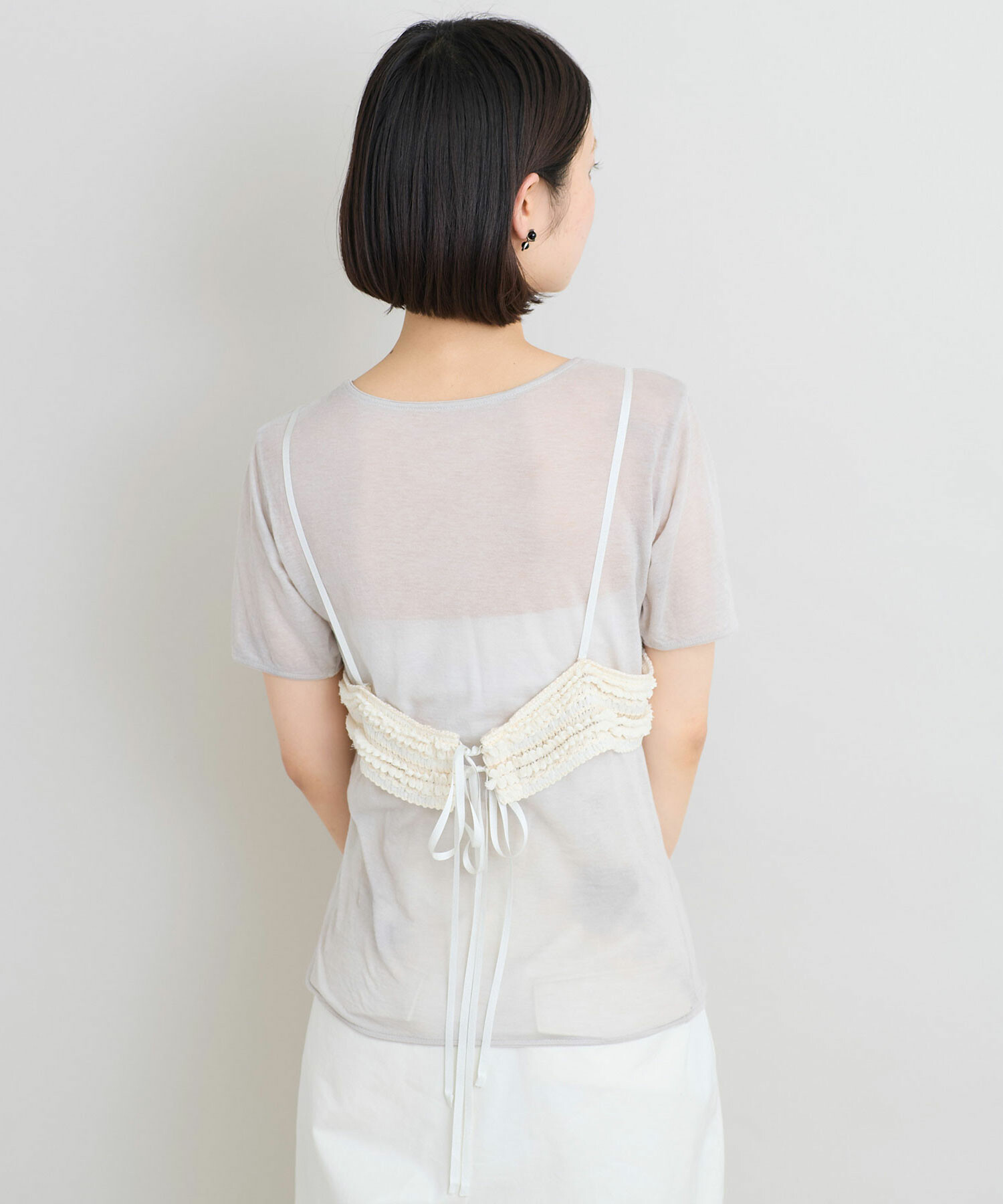 iki ニットビスチェ 刺繍 キャミソール iki ニットビスチェ 刺繍 キャミソール