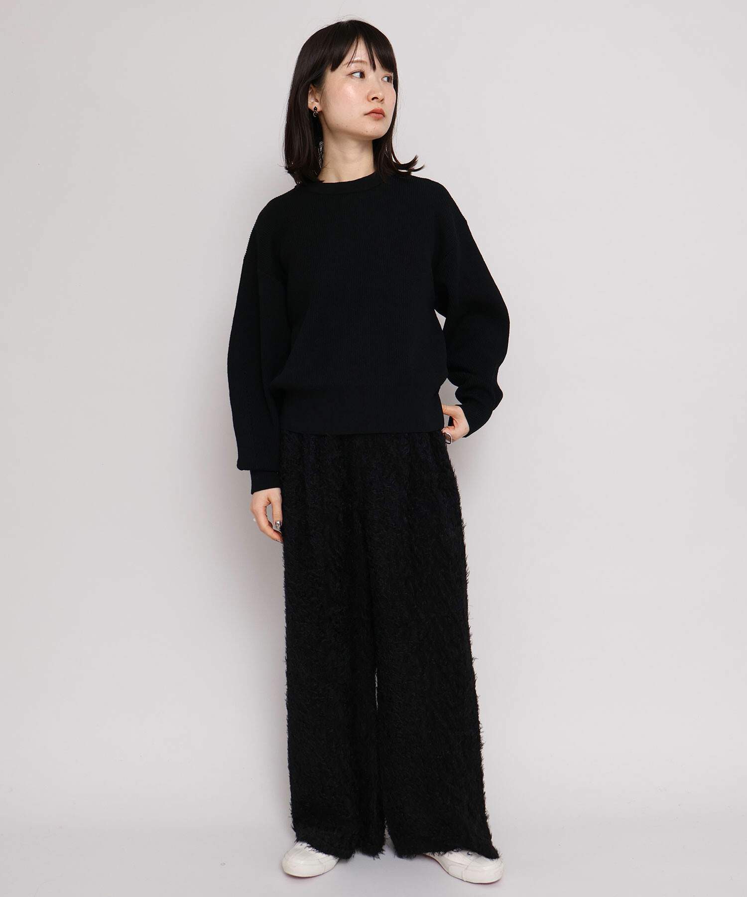 AMBIDEX Store カットフェザージャカード ワイド パンツ(F キナリ): iki