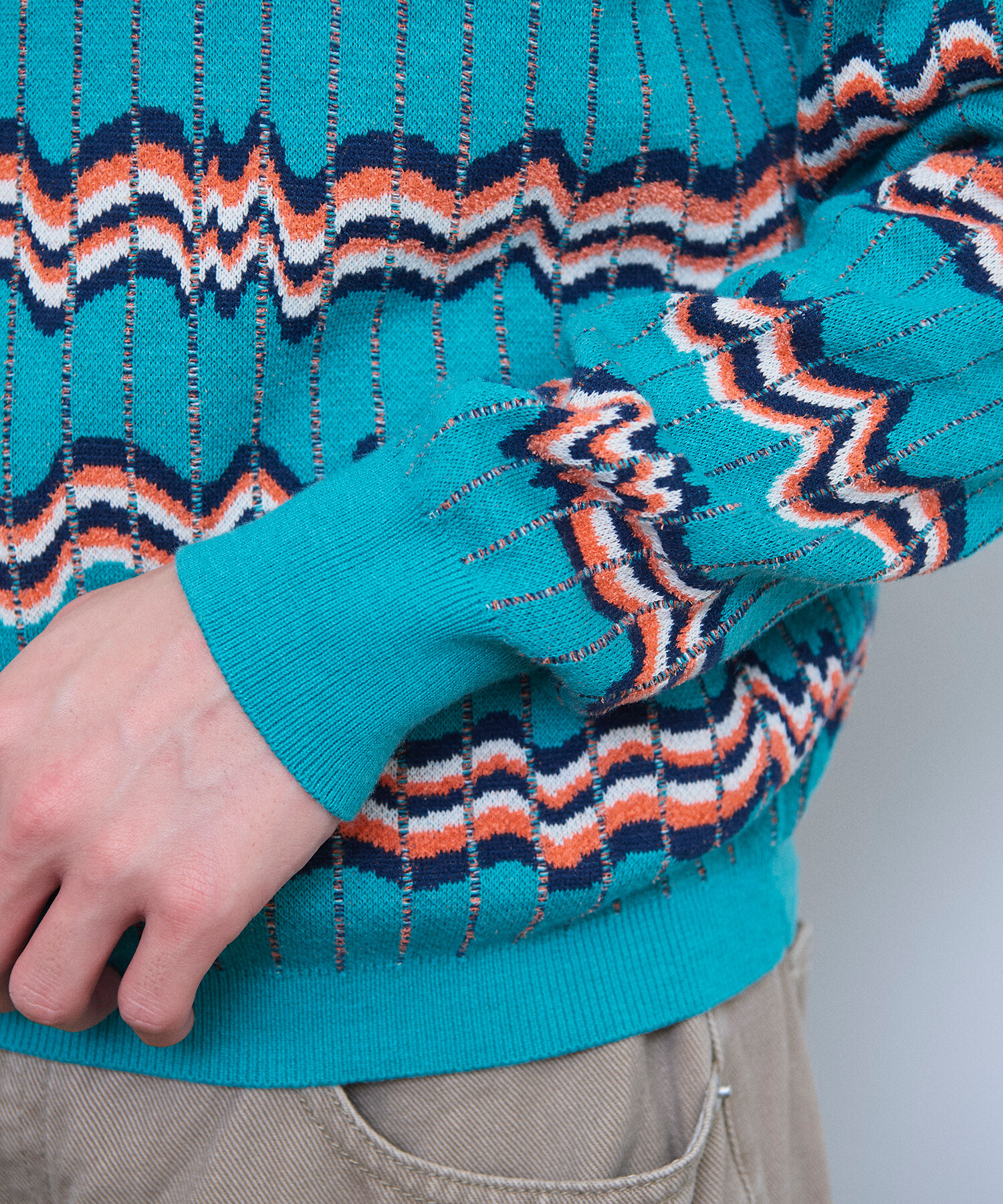 プーチン AMBIDEX Store 【予約販売】〇BOUNCY BORDER ニットポロシャツ(F GREEN