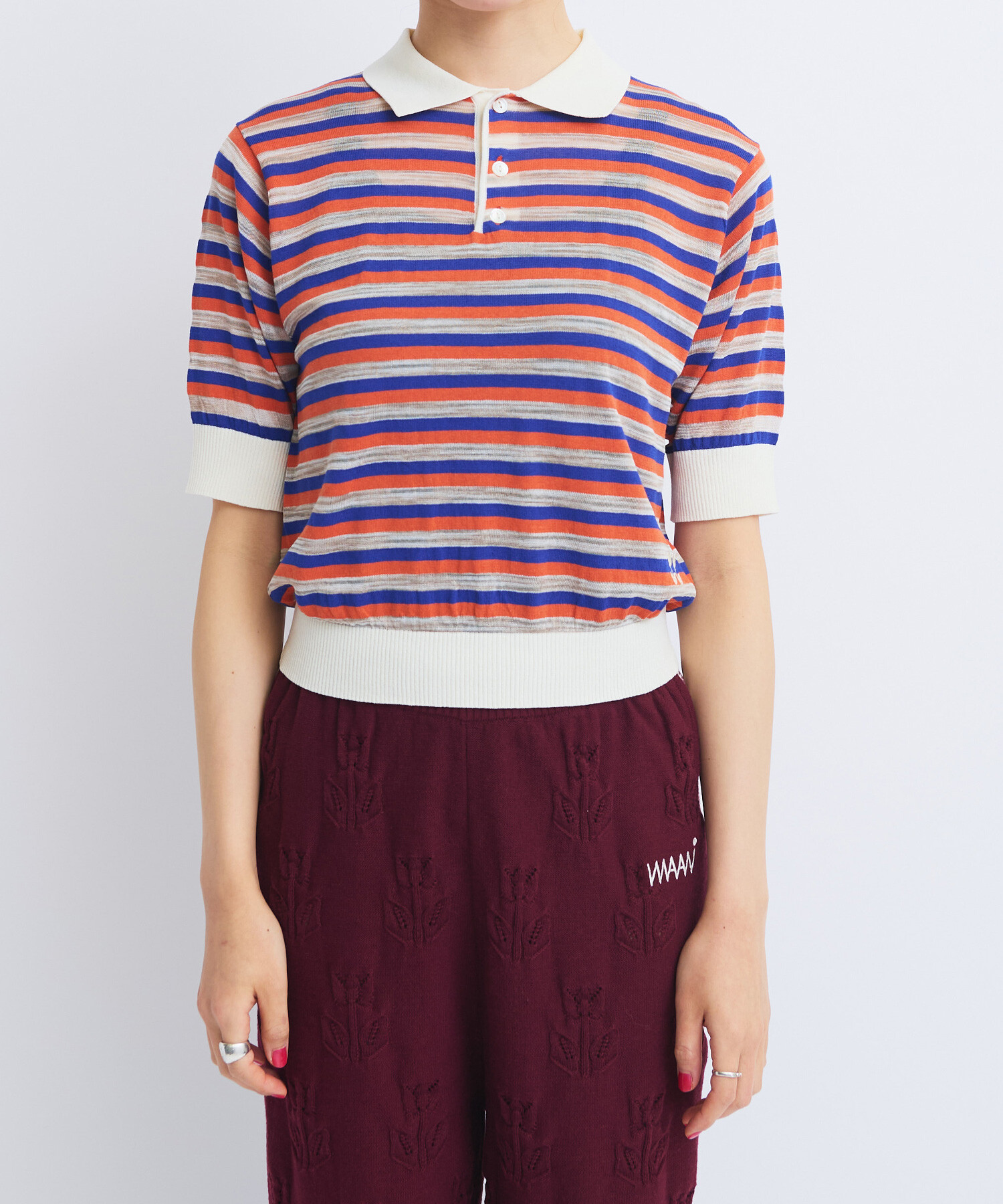 AMBIDEX Store 〇KASURI BORDER BABY ポロ(F BROWN): Rin international