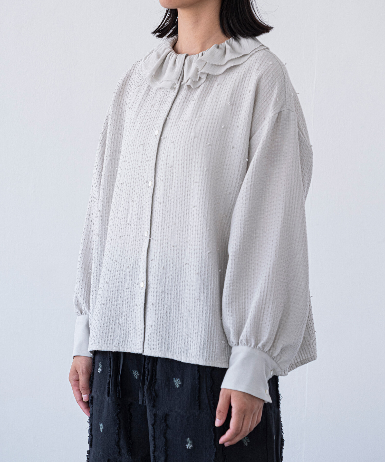 AMBIDEX Store 【予約販売】〇sashiko jacquard フリルカラー