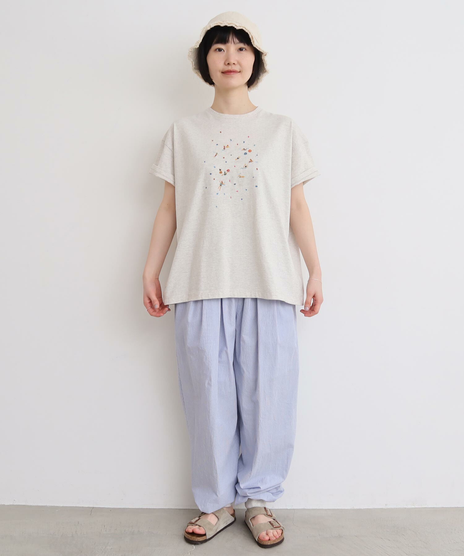 tシャツ 夏のひととき　スケッチＴシャツ レディース AMBIDEX Store △〇夏のひととき スケッチTシャツ(F キナリ): l