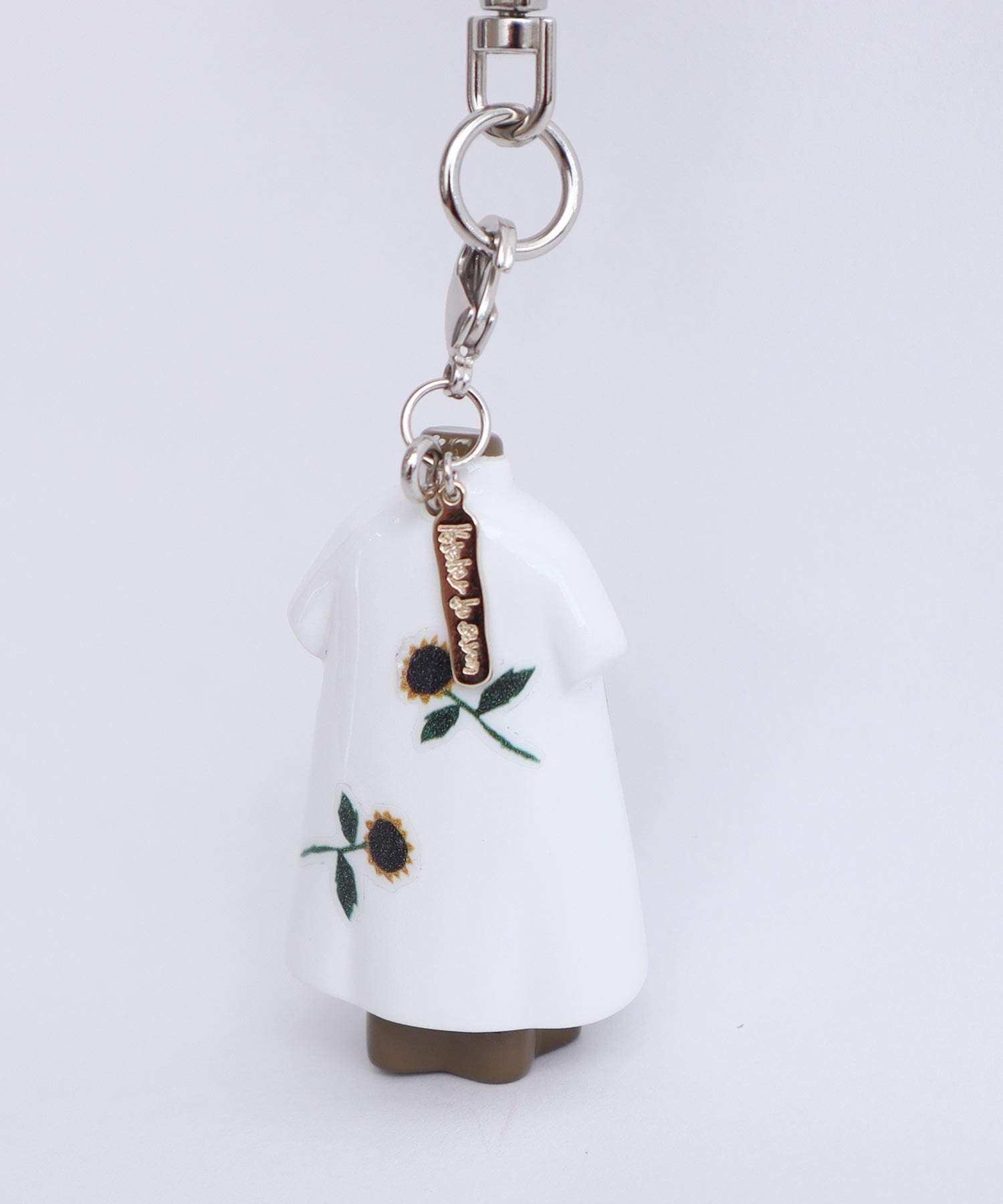 未使用 タグ付き アトリエドゥサボン ひまわり 刺繍ワンピース キーホルダー付き l'atelier du savon ｝ひまわりとくるくる カットワーク刺繡