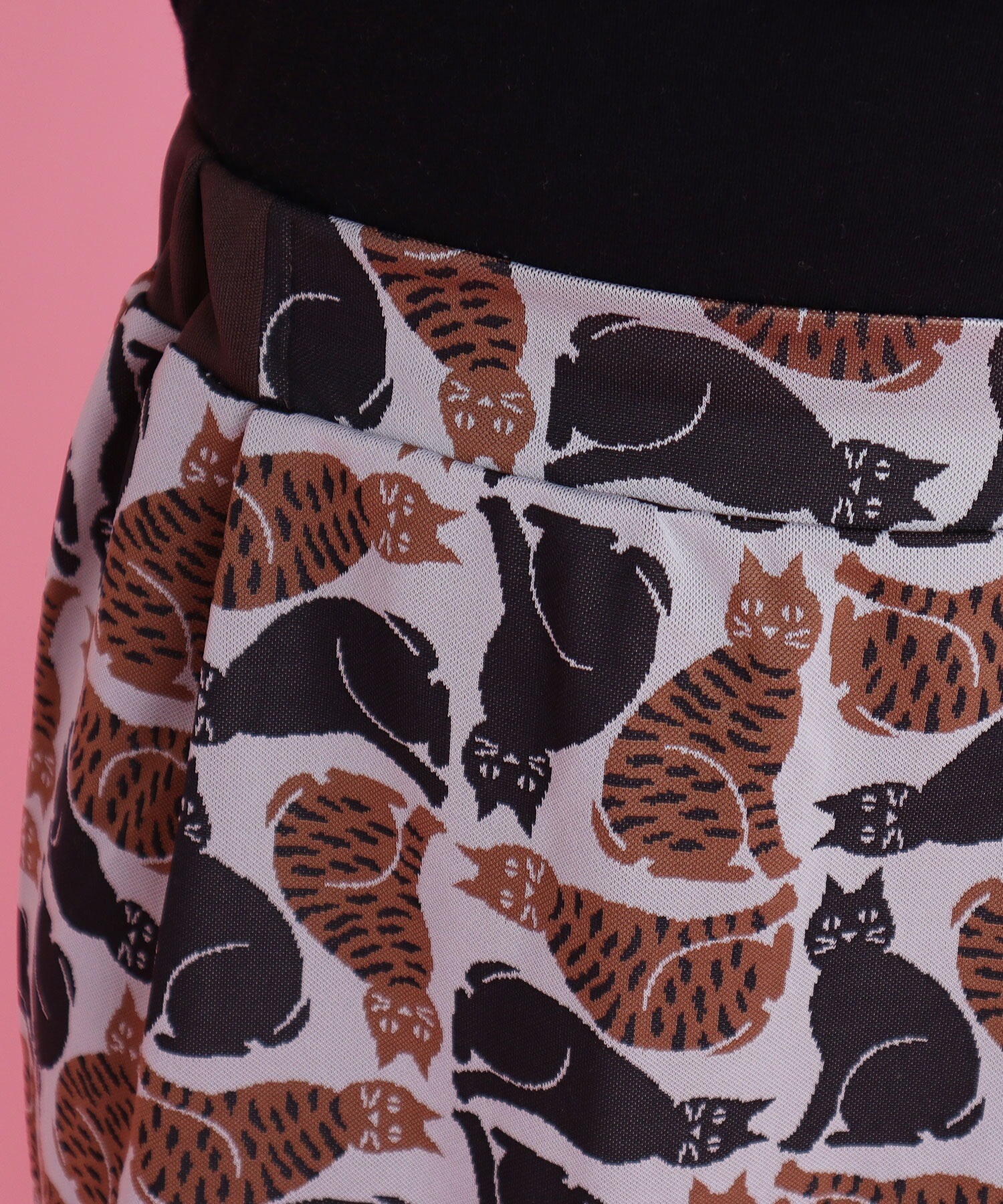 Ambidex Store トラ猫と黒猫ジャカード スカート F グレー L Atelier Du Savon