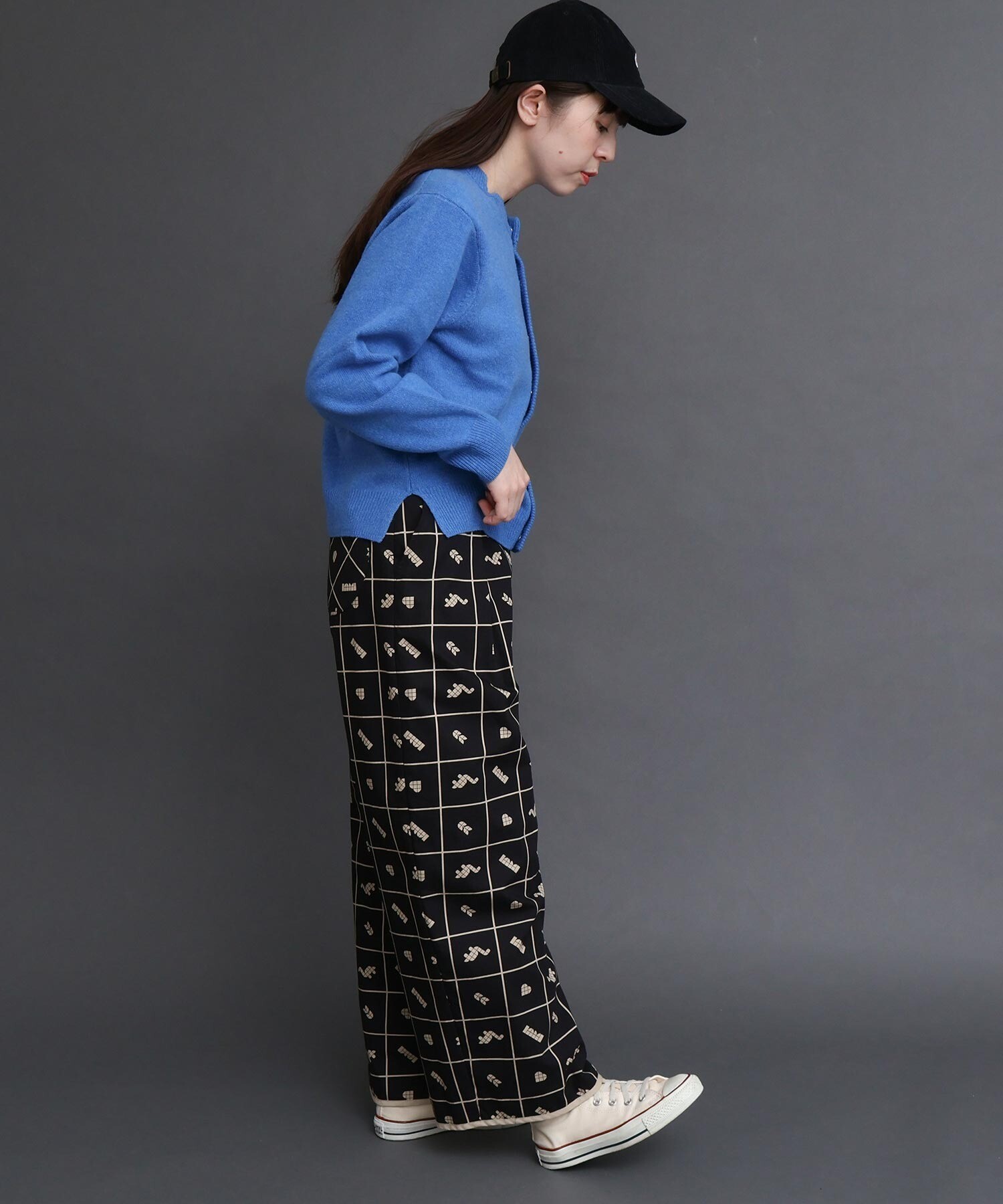 AMBIDEX Store ○〇BROCK TILE CHECK パンツ (F クロ): l'atelier du savon