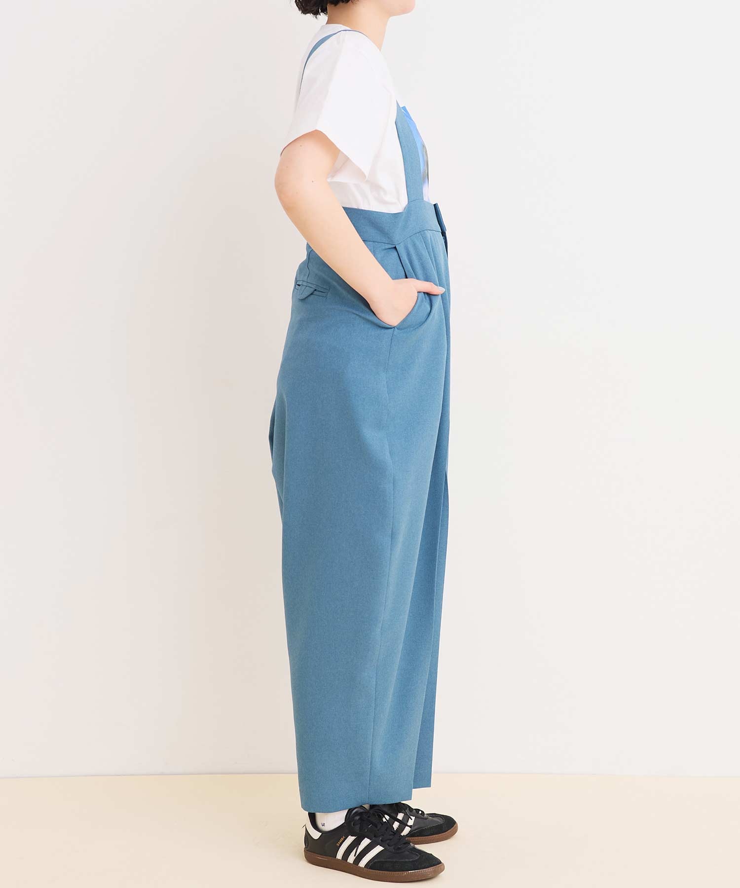 アトリエドゥサボン オールインワン　タックつりパンツ AMBIDEX Store 〇LINEN-LIKE BONBON タックつりパンツ(F コン