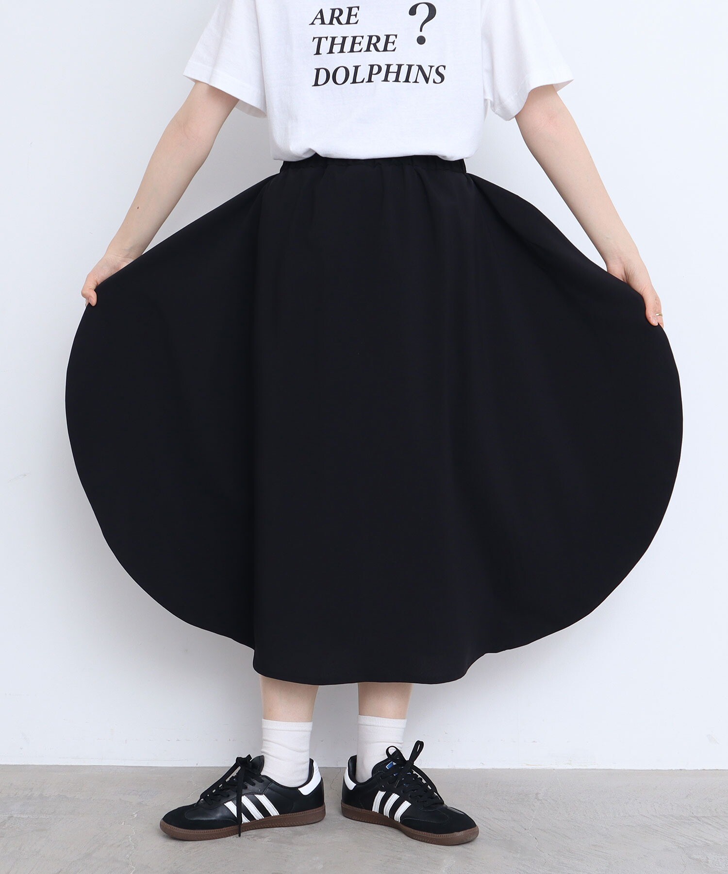 AMBIDEX Store 【予約販売】△○BLACK full moon skirt(F クロ): l 