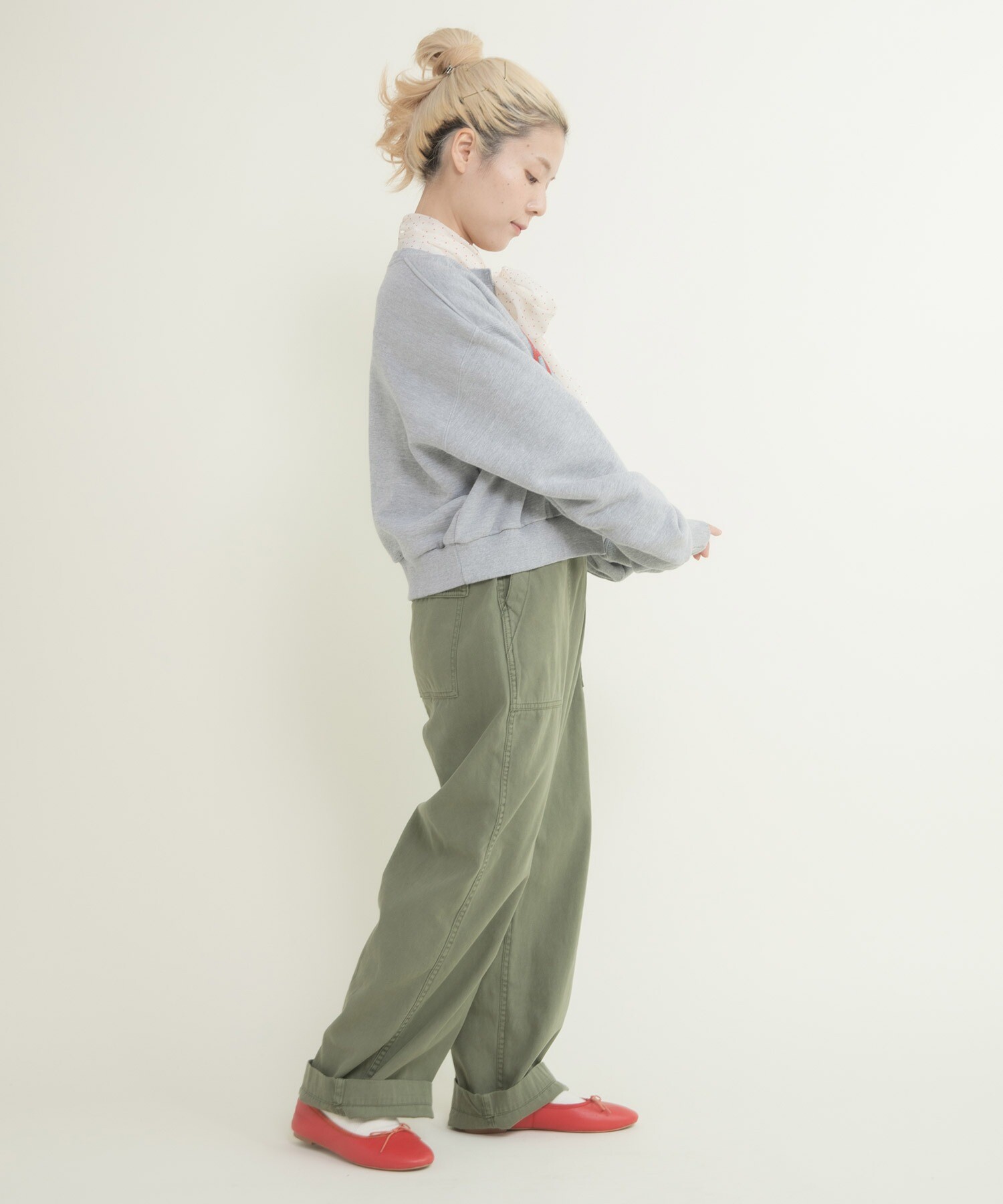 BONBONプリントスウェット リメイクはおりカーディガン