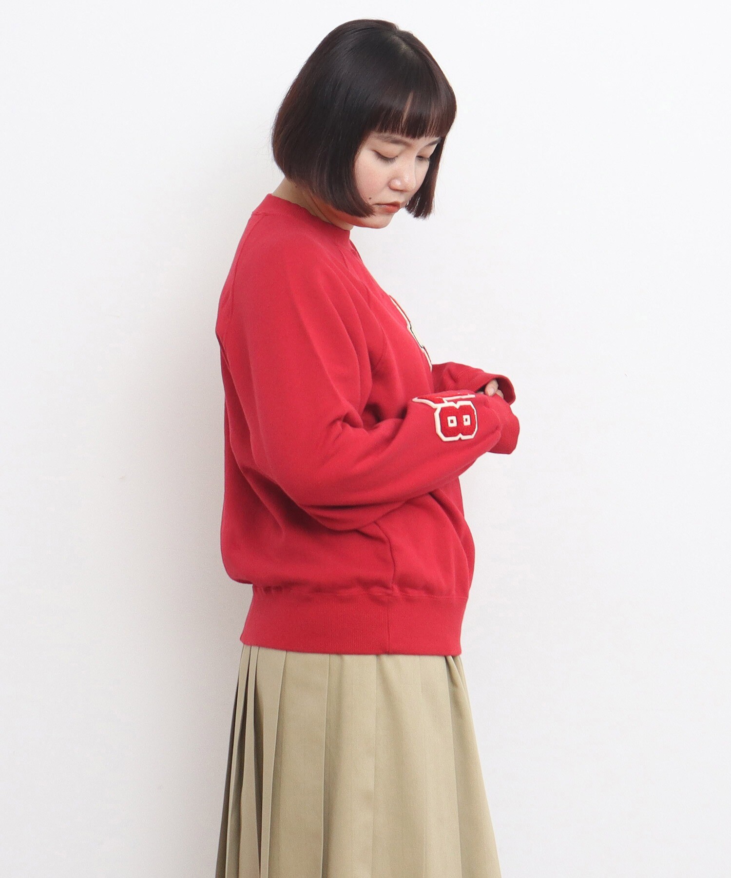 AMBIDEX Store ○30/10裏毛 相良ワッペンプルオーバー(F アカ): CHILD