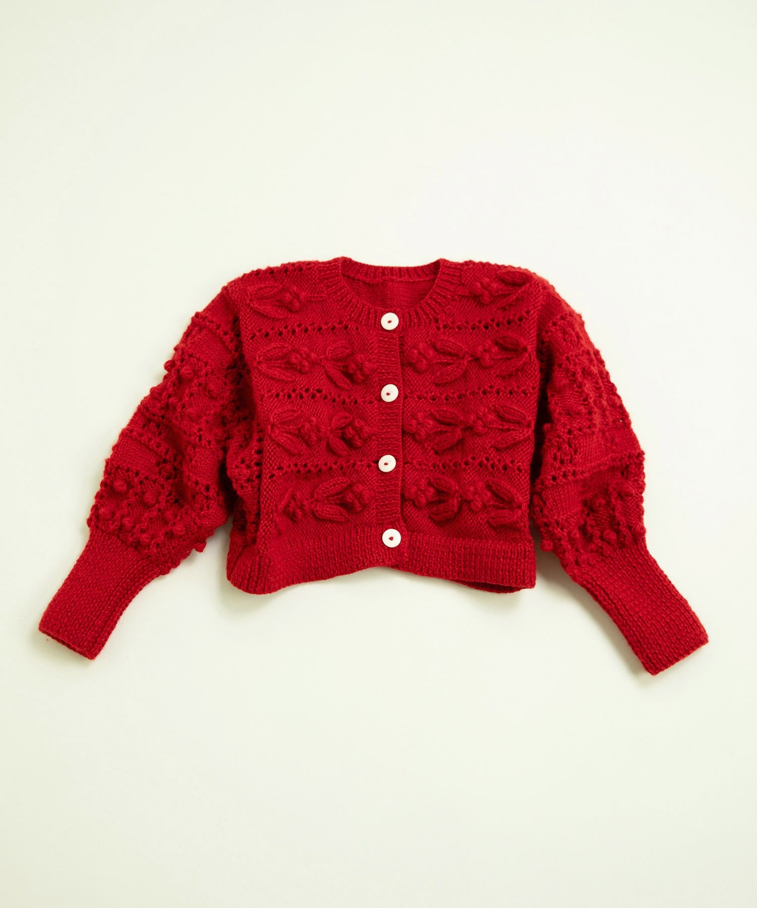 ネパールギルボックス もよう編みショートカーディガン