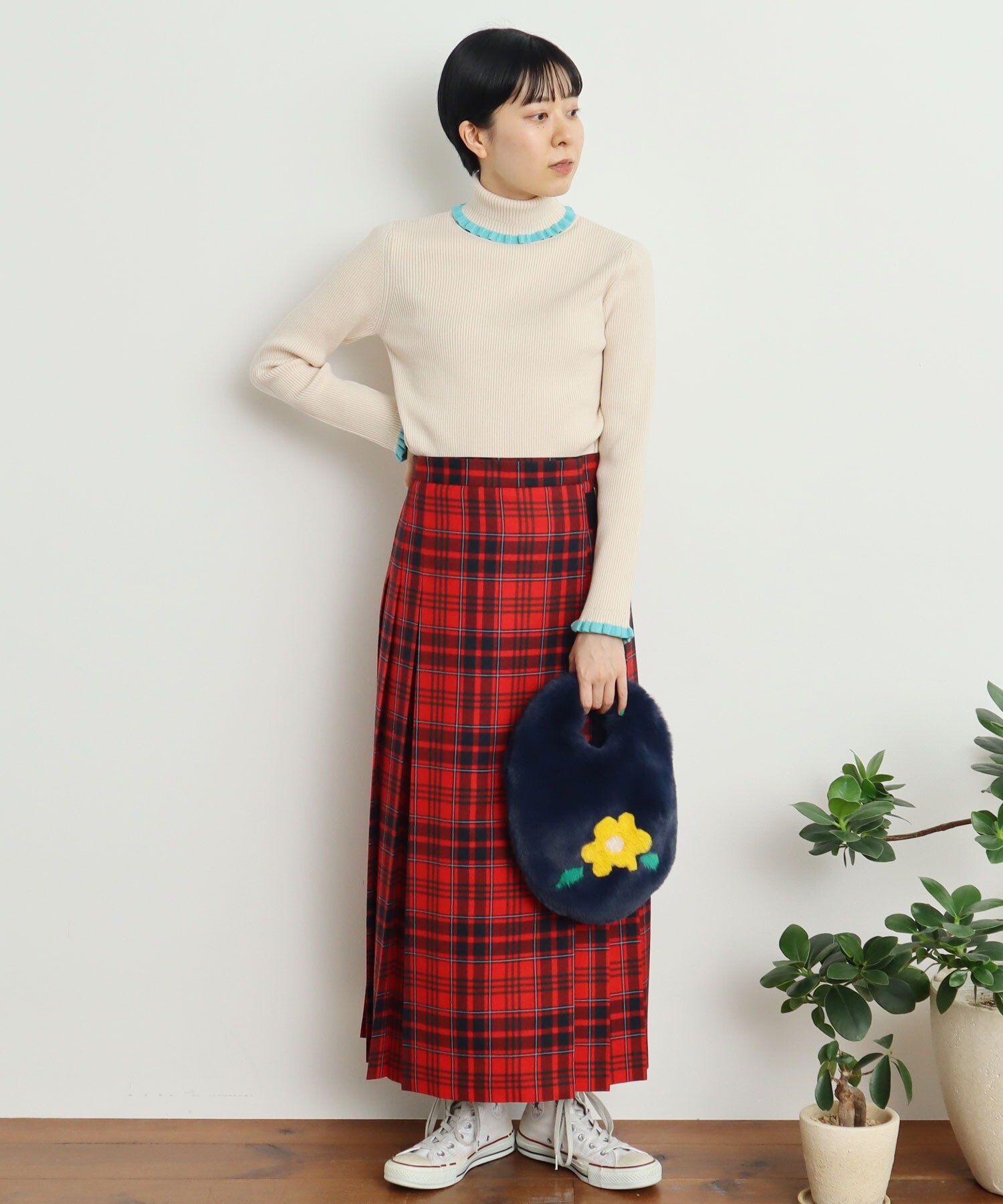 AMBIDEX Store △○タータンチェックキルトスカート(36 グリーン): Dot 