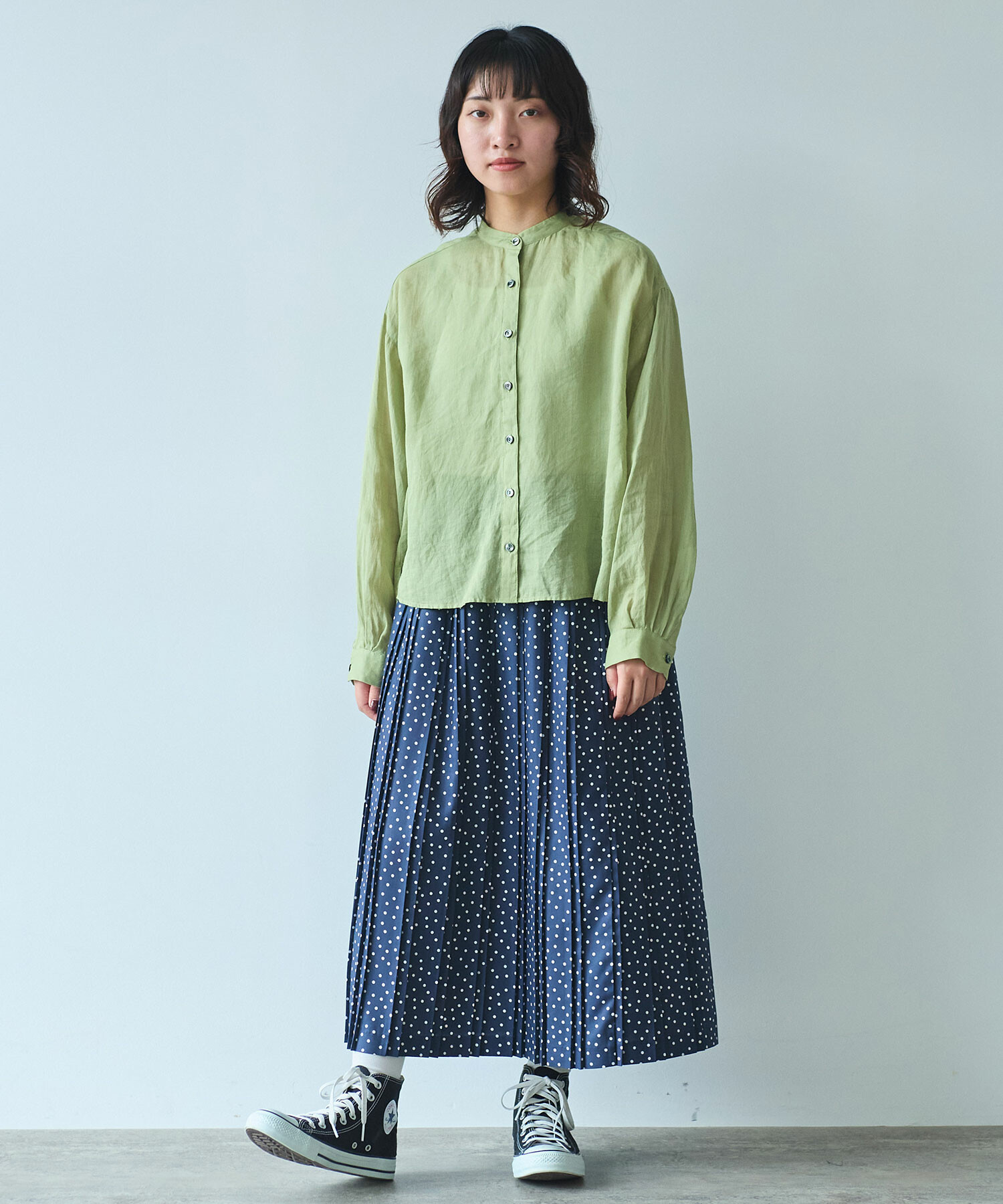 AMBIDEX Store 〇 Ramie ショート ブラウス(F クロ): bulle de savon