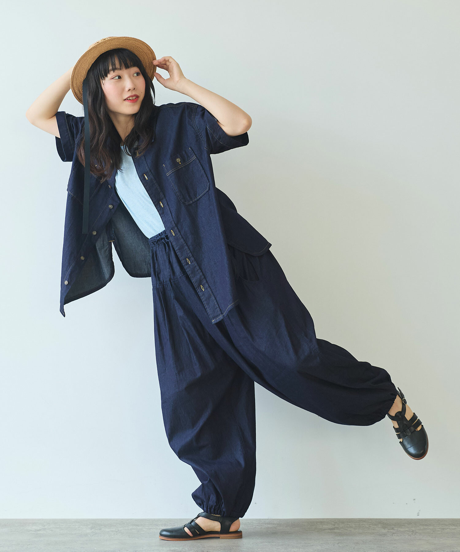AMBIDEX Store 〇 5.5oz denim オーバーシャツ(F インディゴ