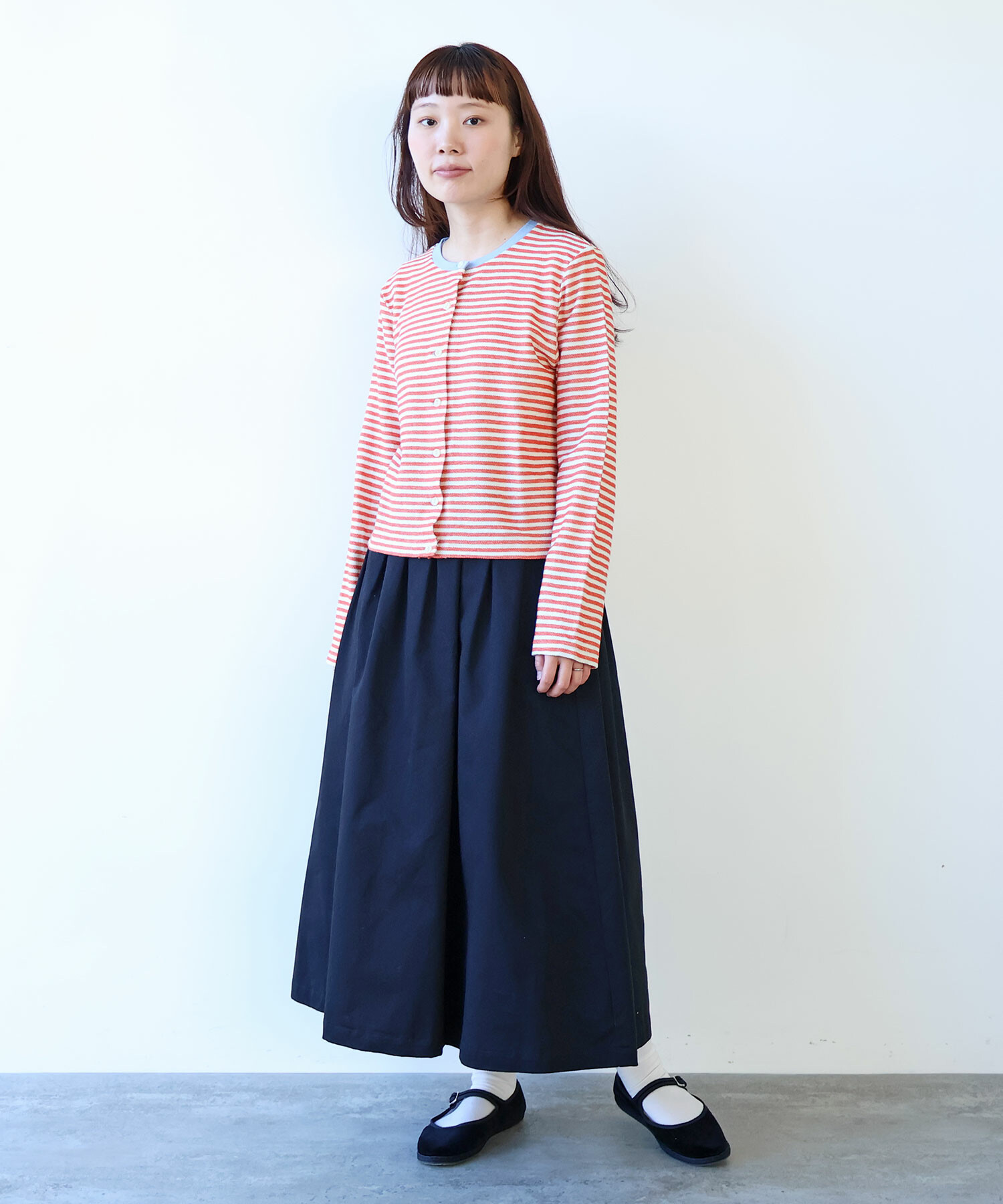 AMBIDEX Store 【予約販売】〇 インレーボーダー クルーカーディガン(F