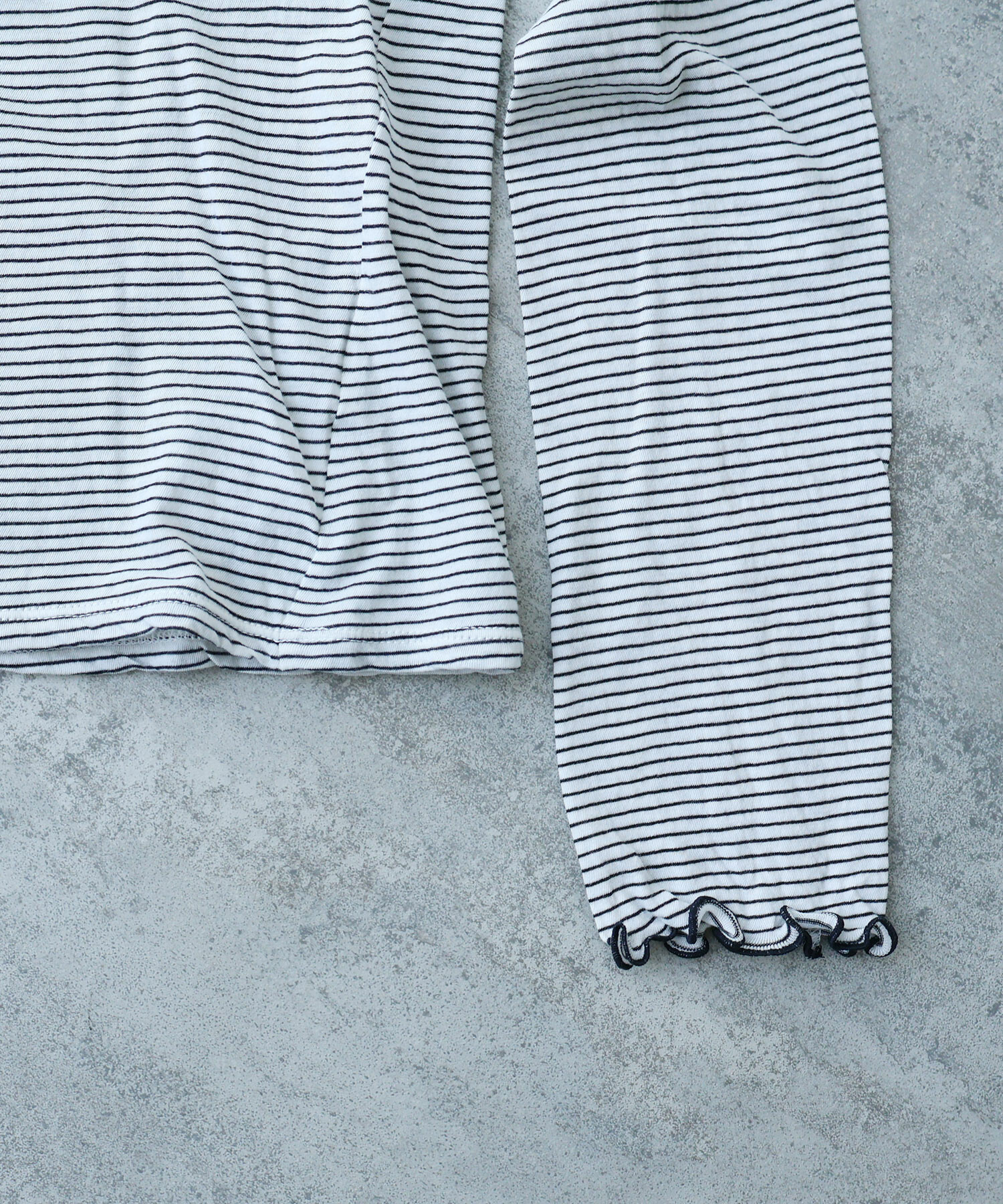 AMBIDEX Store ○ 60/-×60/- ボーダー ハイネックプルオーバー(F シロ