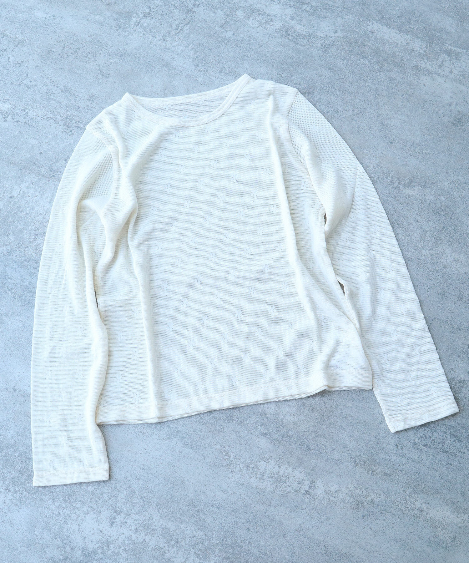 AMBIDEX Store △〇 hana×mesh ジャカード 長袖プルオーバー(F シロ