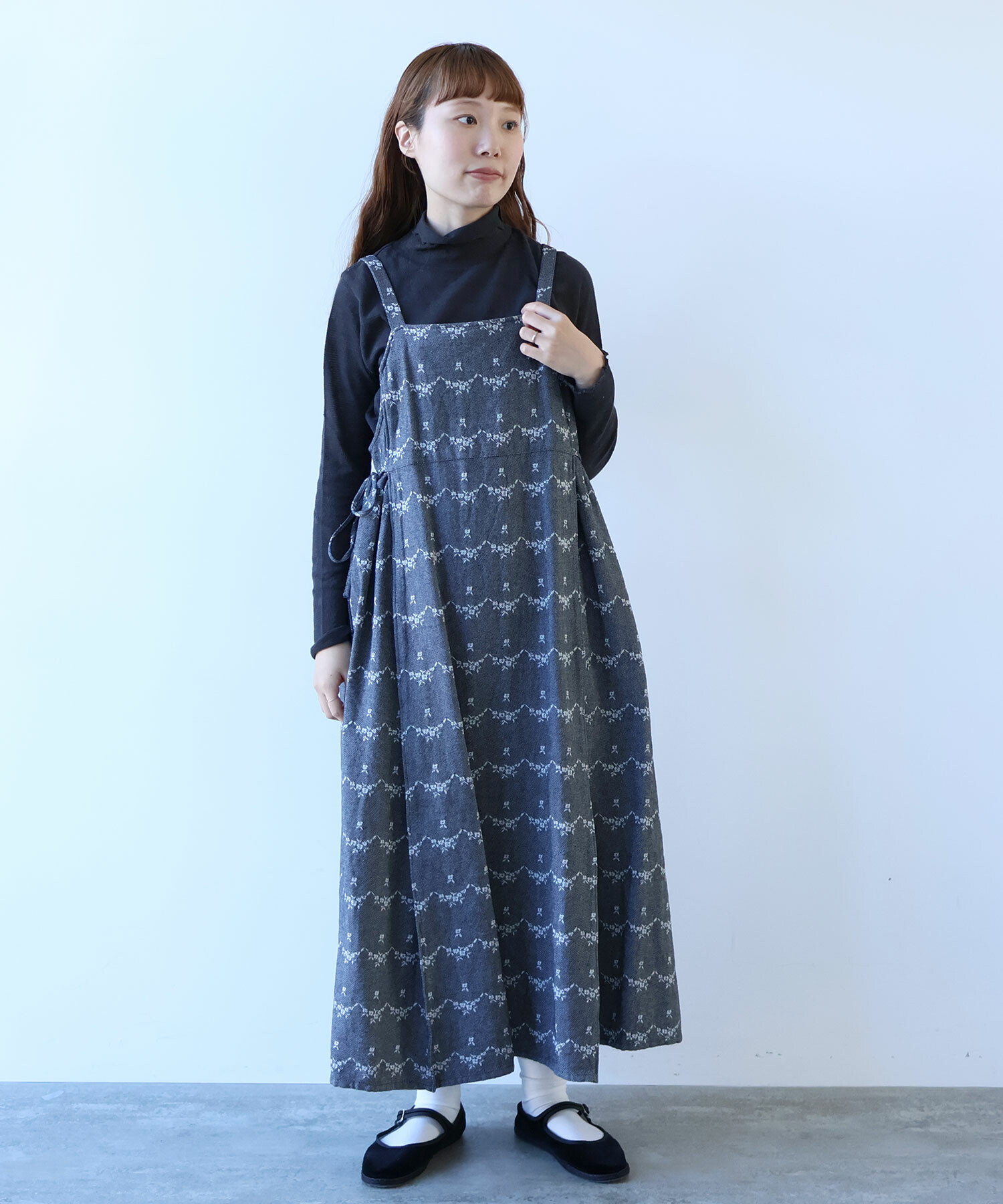 AMBIDEX Store △〇 デニム調 hana ジャカード ワンピース(F