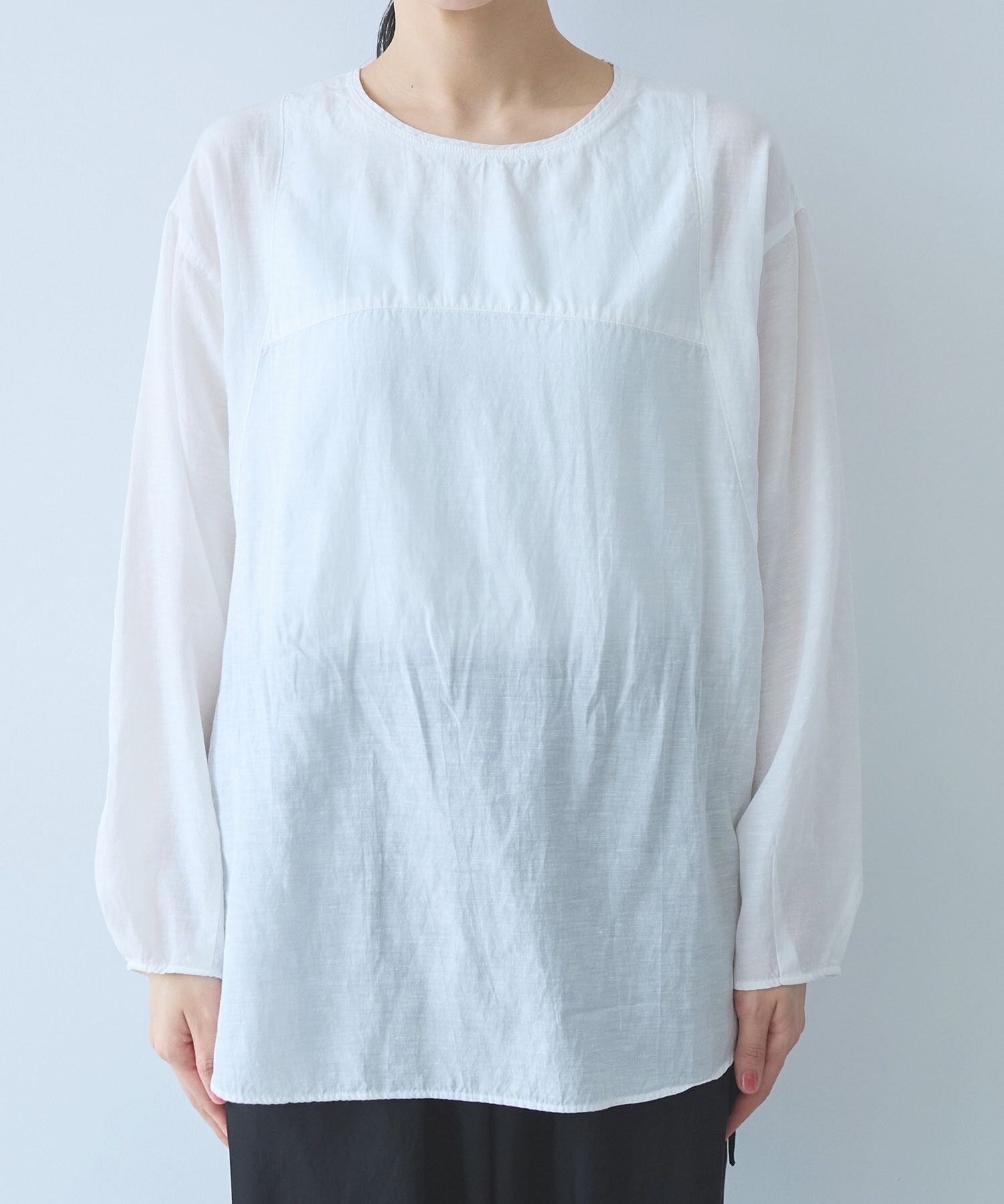 AMBIDEX Store ○recycled cotton チュニックブラウス(F シロ): yuni