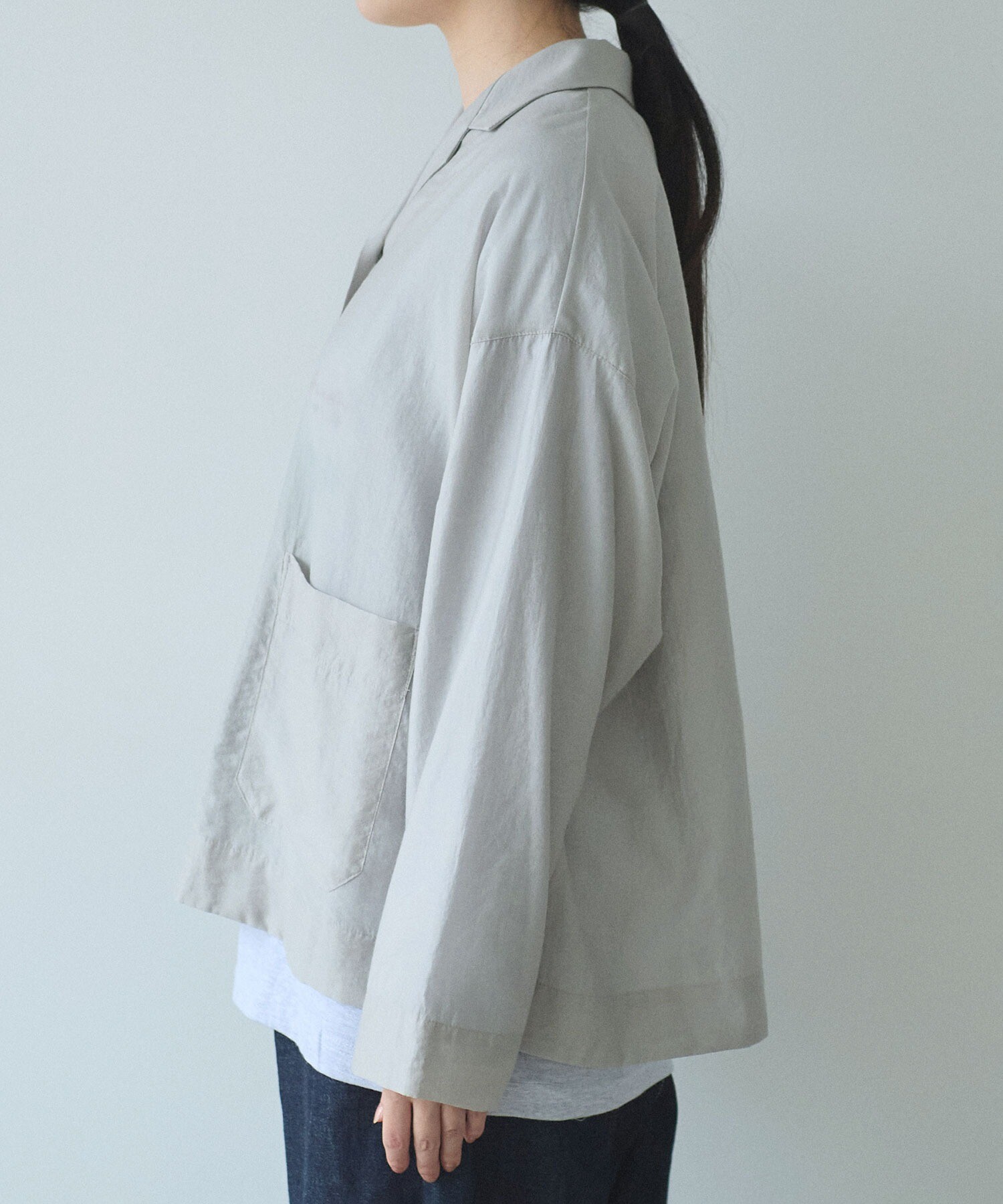 AMBIDEX Store ○sheer シャツジャケット(F グレー): yuni