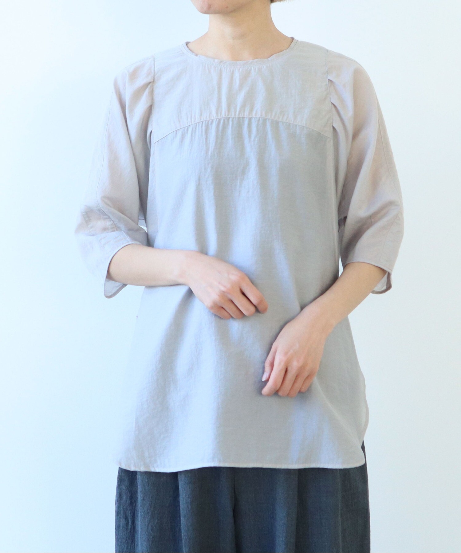 AMBIDEX Store ○sheer パフスリーブブラウス(F アオ): yuni