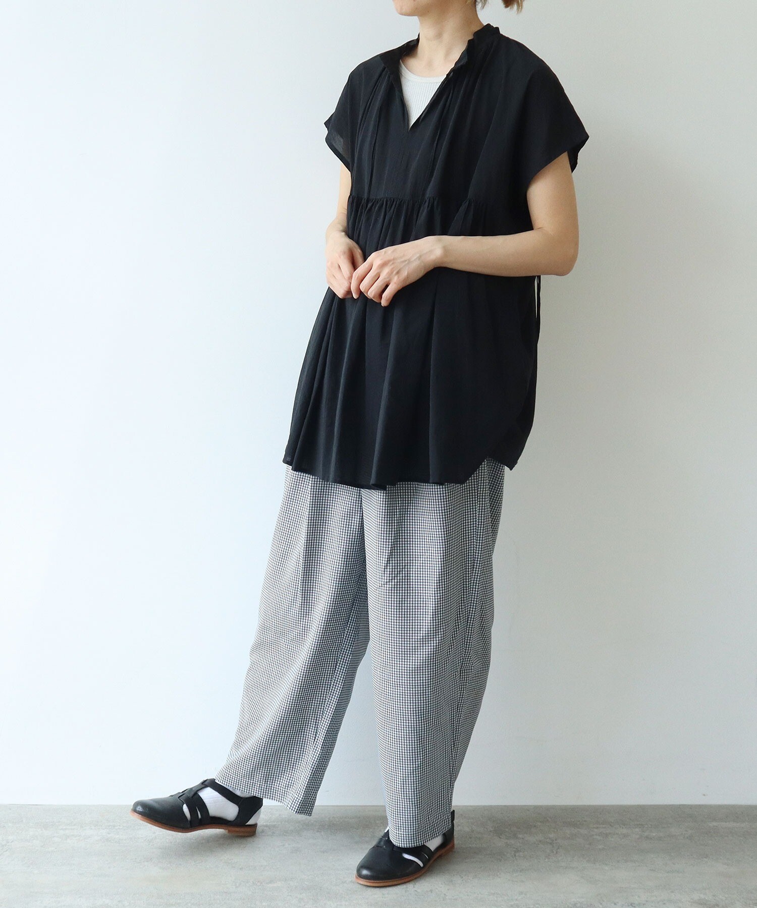muku ムク リトアニア 麻 リネン ネップ柄 ペプラム 人気 完売の