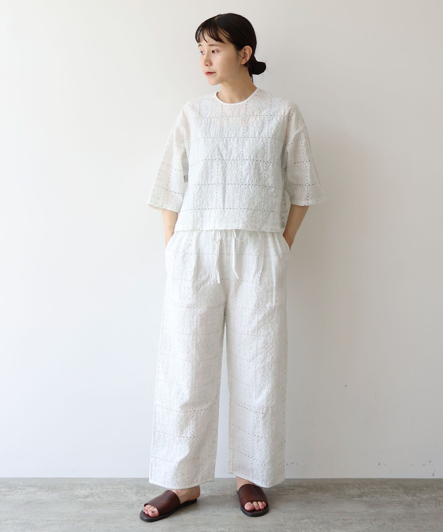 ブラウス シャツ eyelet embroidely haori ブラウス レディース AMBIDEX Store 【予約販売】△○eyelet embroidely haori