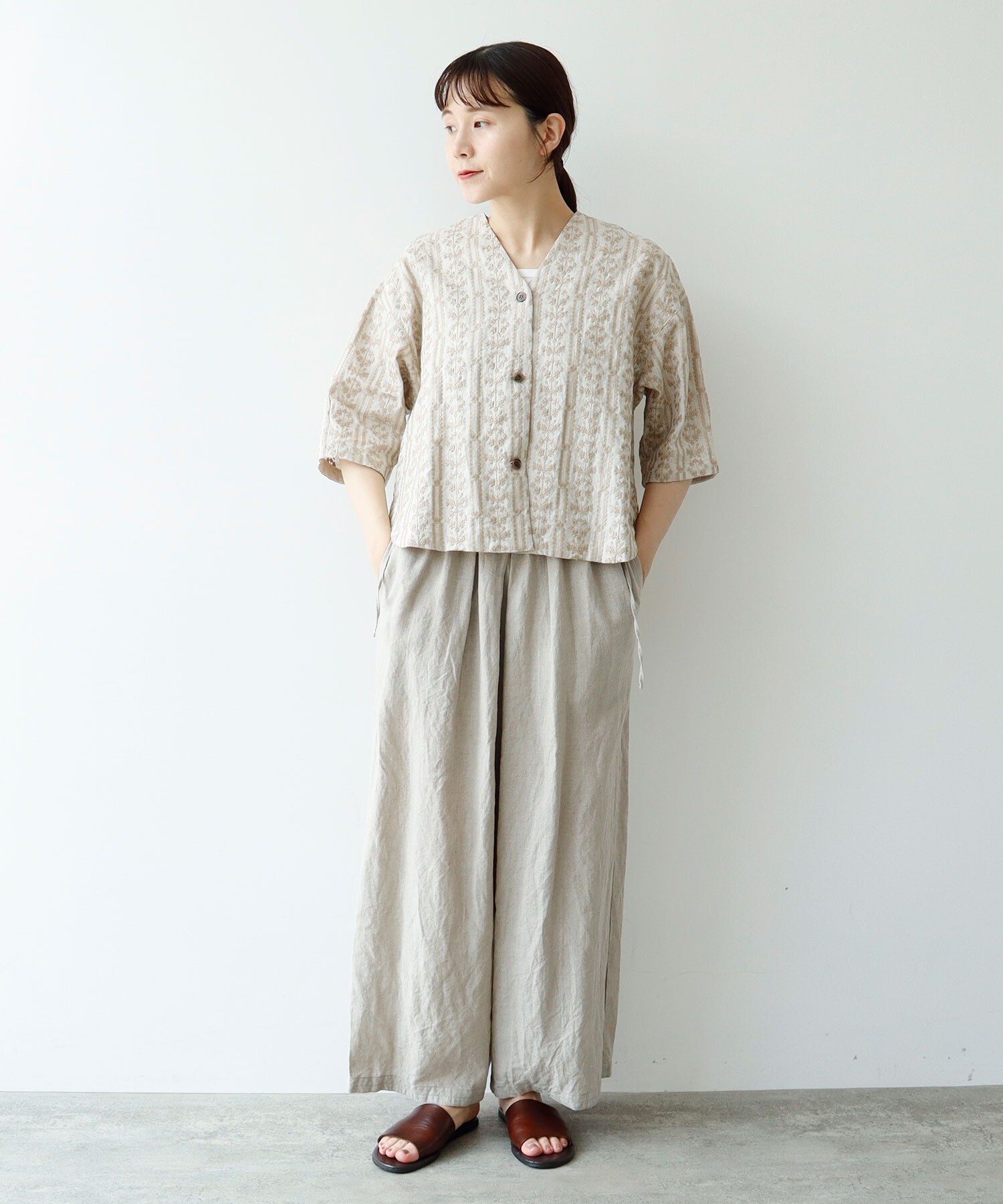AMBIDEX Store △L/embroidely haori ブラウス(F クロ): yuni