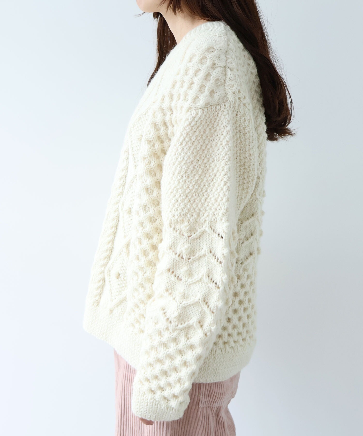 AMBIDEX Store ネパールハンドニット プルオーバー(F シロ): yuni