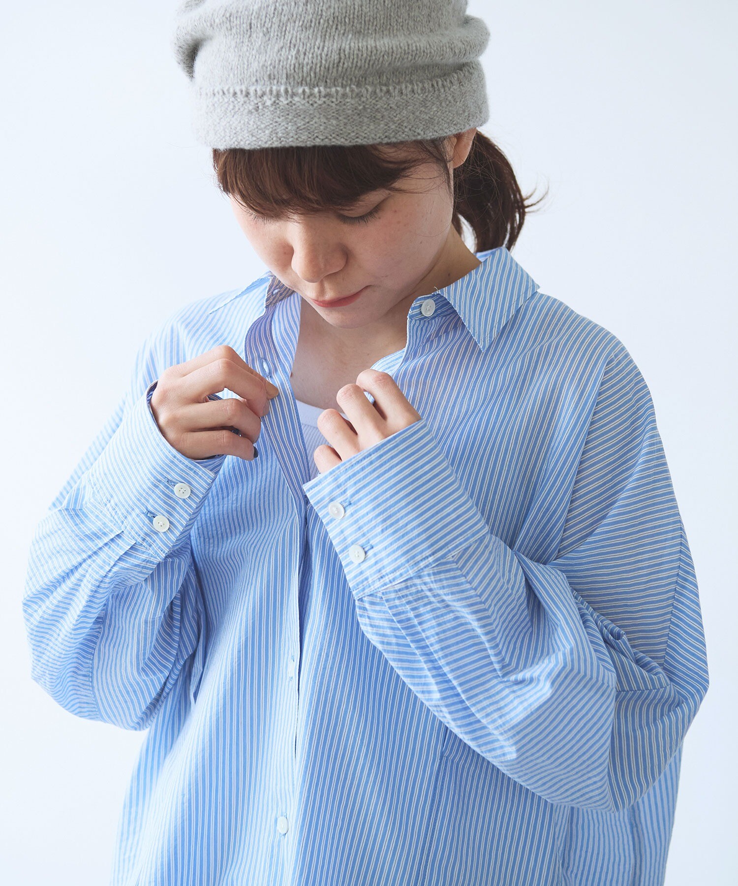 yuni Cupra/Cotton/Linen シャツワンピース yuni Cupra/Cotton/Linen シャツワンピース