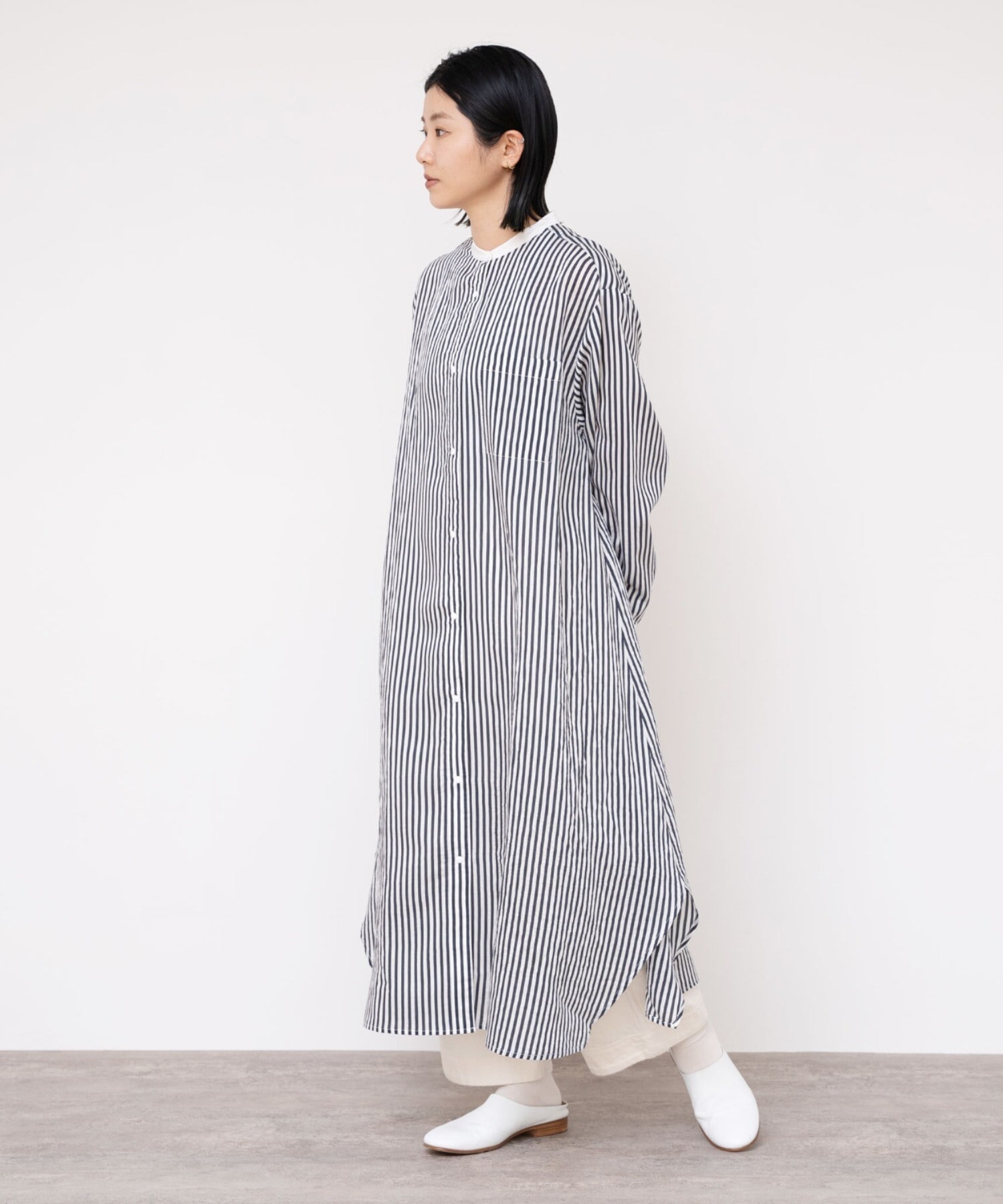 AMBIDEX Store ○CALVIA ストライプ サークル シャツワンピース stripe ...