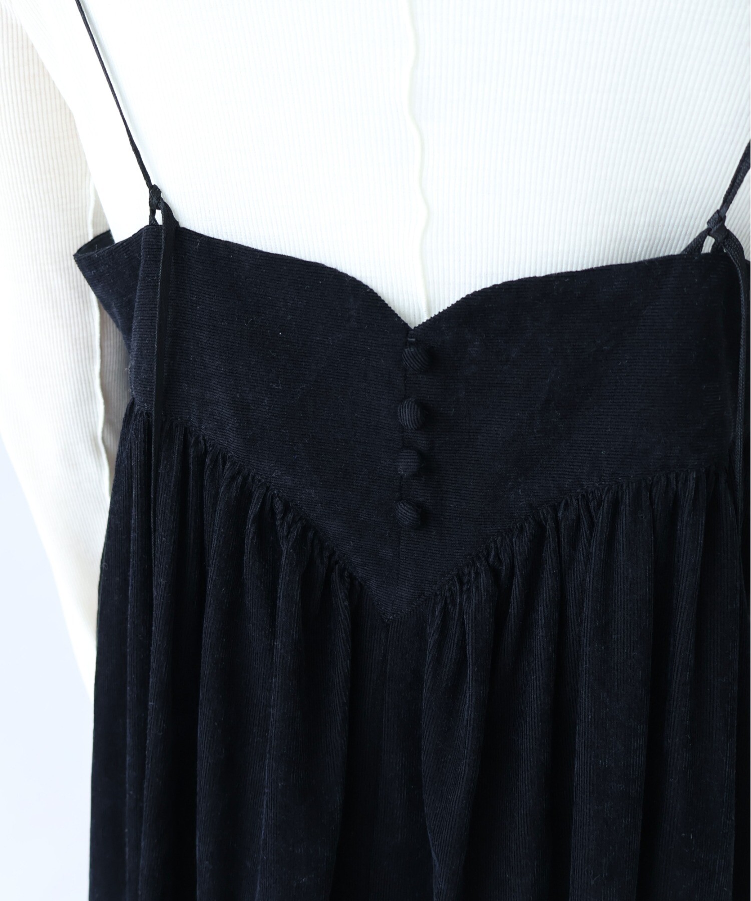 AMBIDEX Store ○シャンブレーコールビスチェワンピース(F シロ): yuni