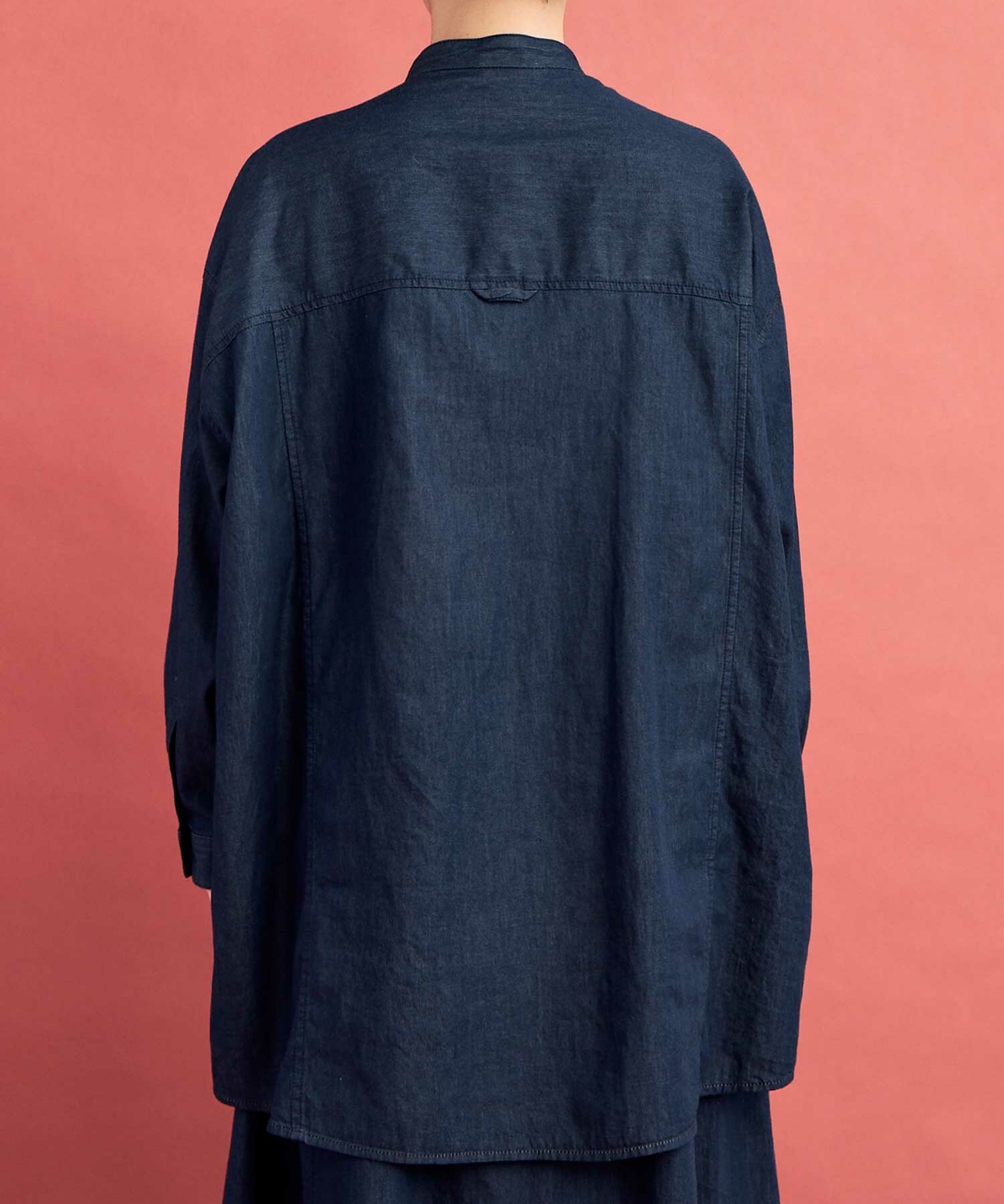 AMBIDEX Store ○5.5oz LIGHT DENIM FRILL シャツ(F LIGHT BLUE