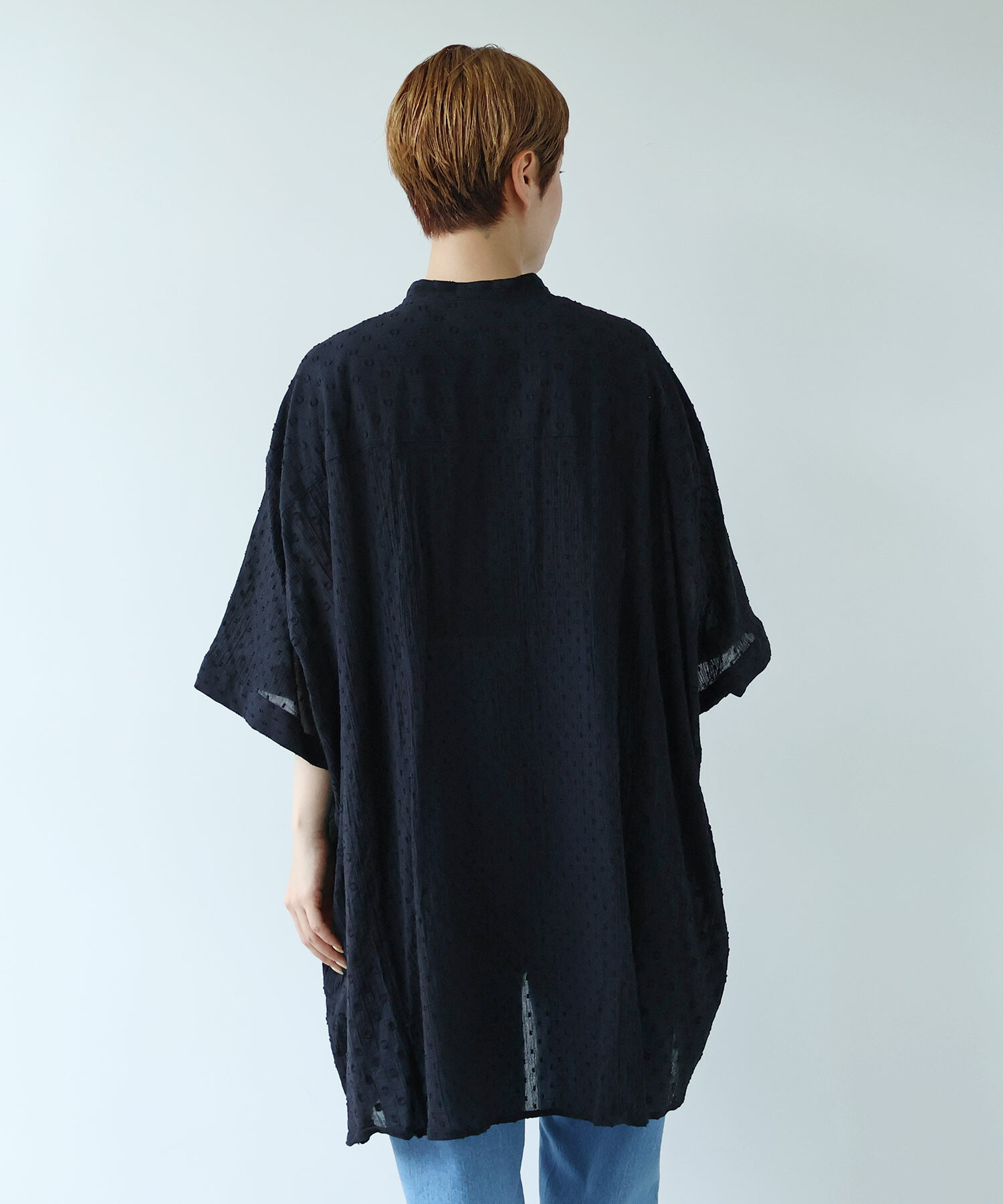 AMBIDEX Store DOT CUT DOBBY PAPA シャツ(F LIGHT BLUE): buoybuoy