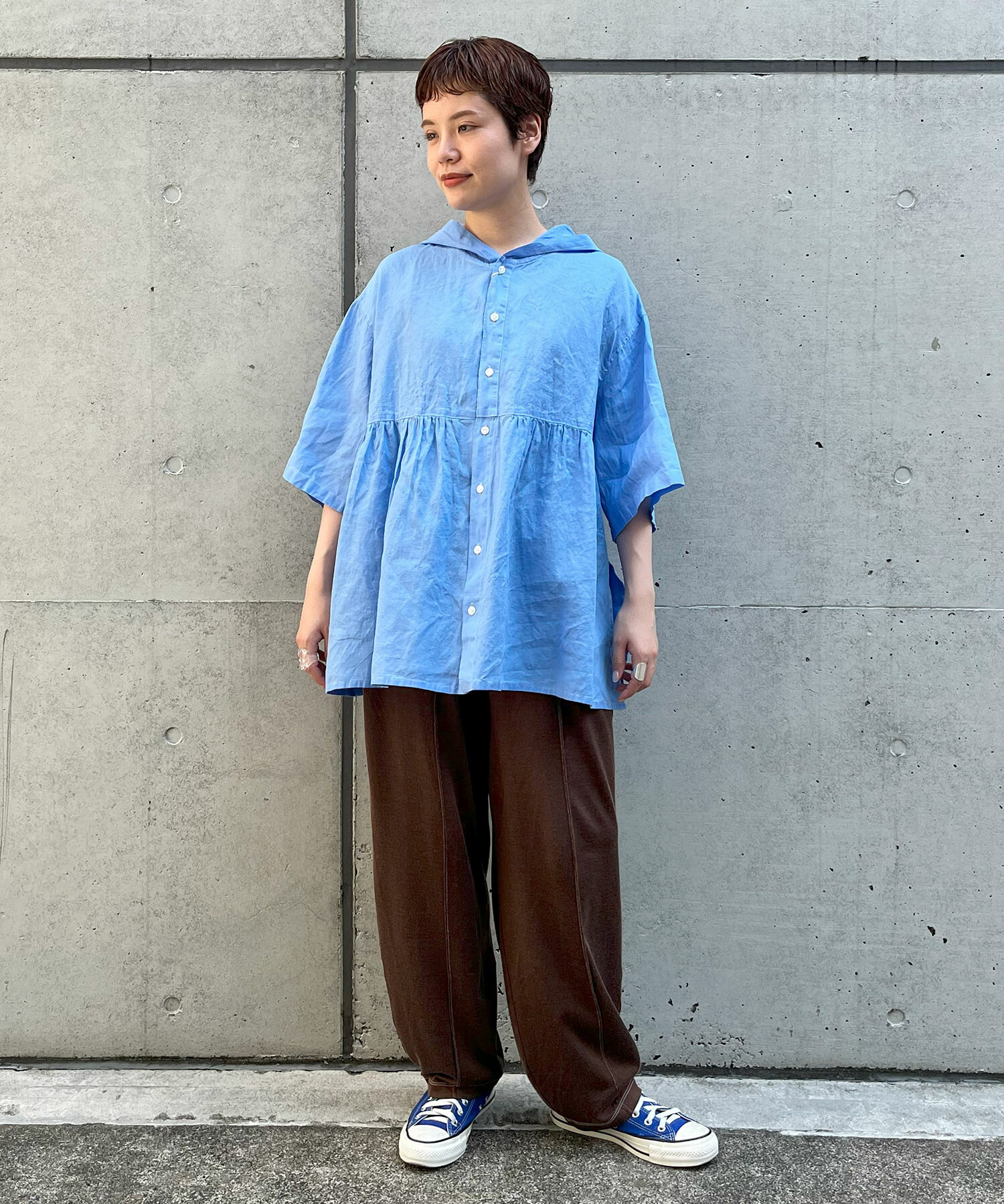 AMBIDEX Store △○high twist OX 製品染 フードシャツ(F BLACK