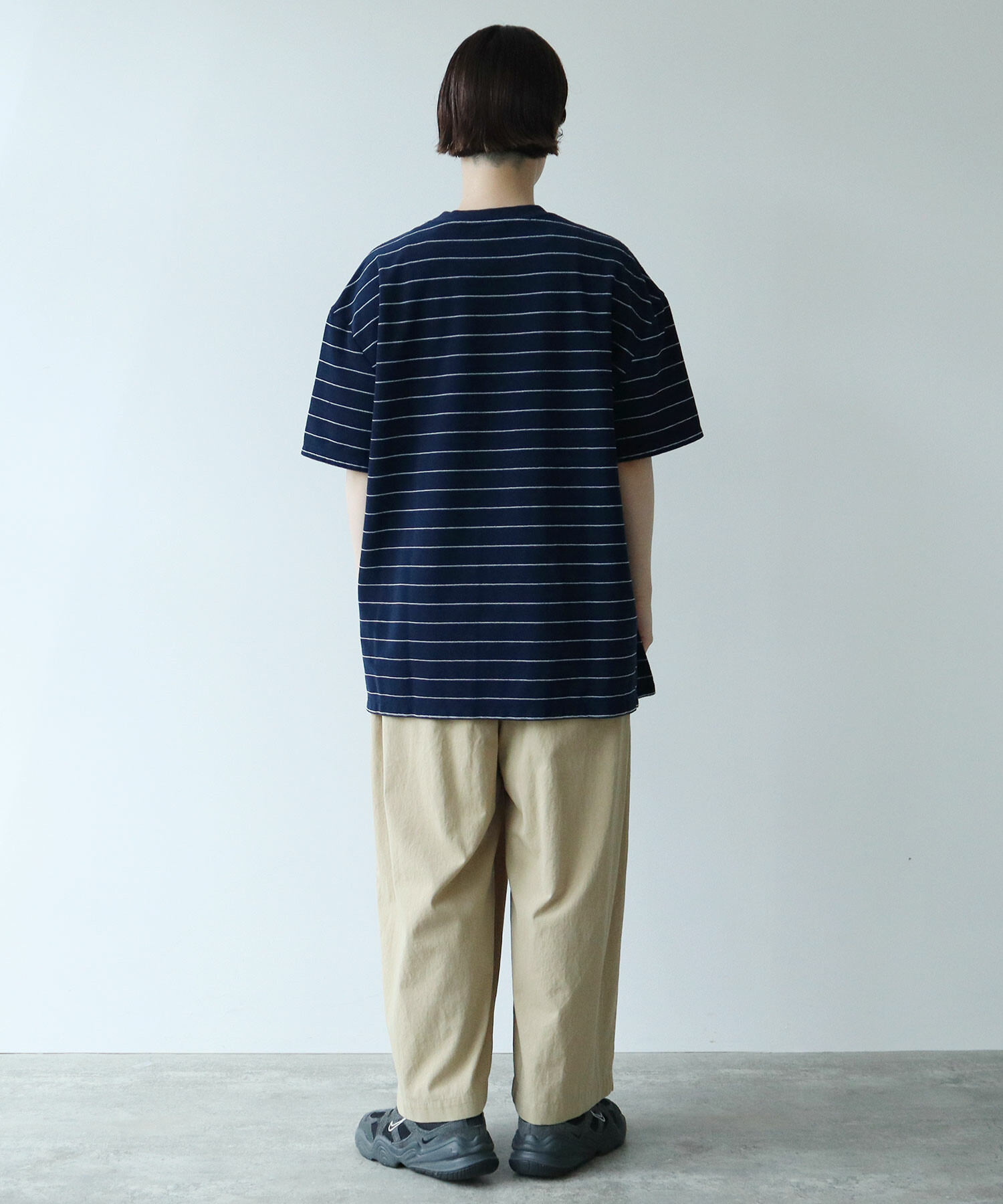 AMBIDEX Store ○pil border YACCO プルオーバー(F NAVY×WHITE): FLAT 