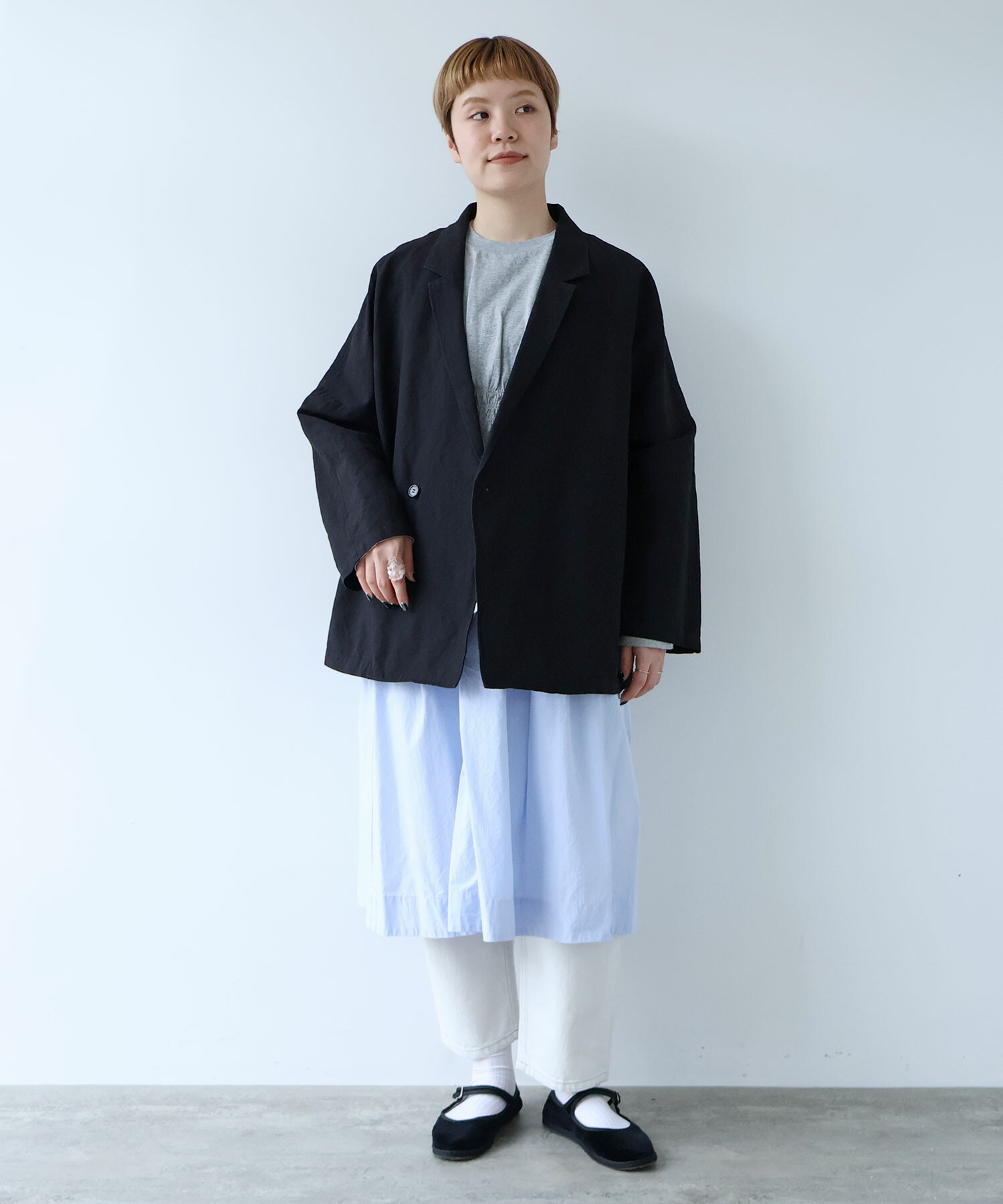 AMBIDEX Store リネン/コットン クロスワッシャー W ジャケット(F